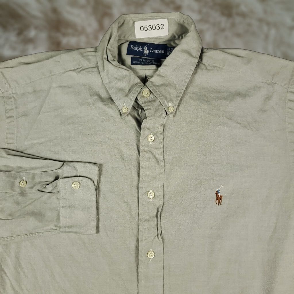 Ralph Lauren Ralph Lauren Shirt Mens 15.5 Gray Pony Dress Button-Down Long Sleeve Non-Iron Regular Fit 100% Cotton Casual Workwear Mens Size 40R - 1 Thumbnail