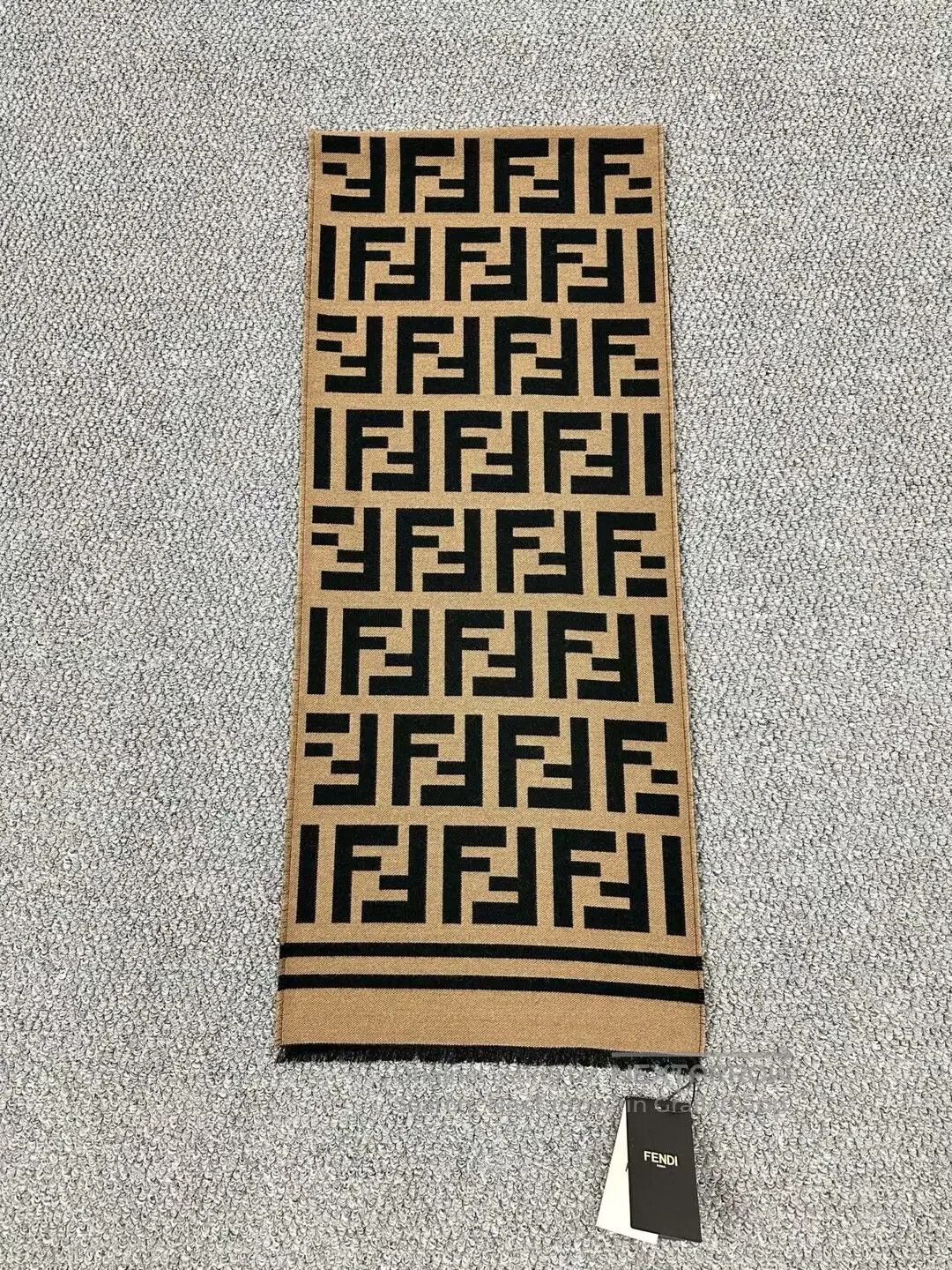 Fendi FENDI Classic Brown Monogram Logo Scarf| Size ONE SIZE - 2 Thumbnail