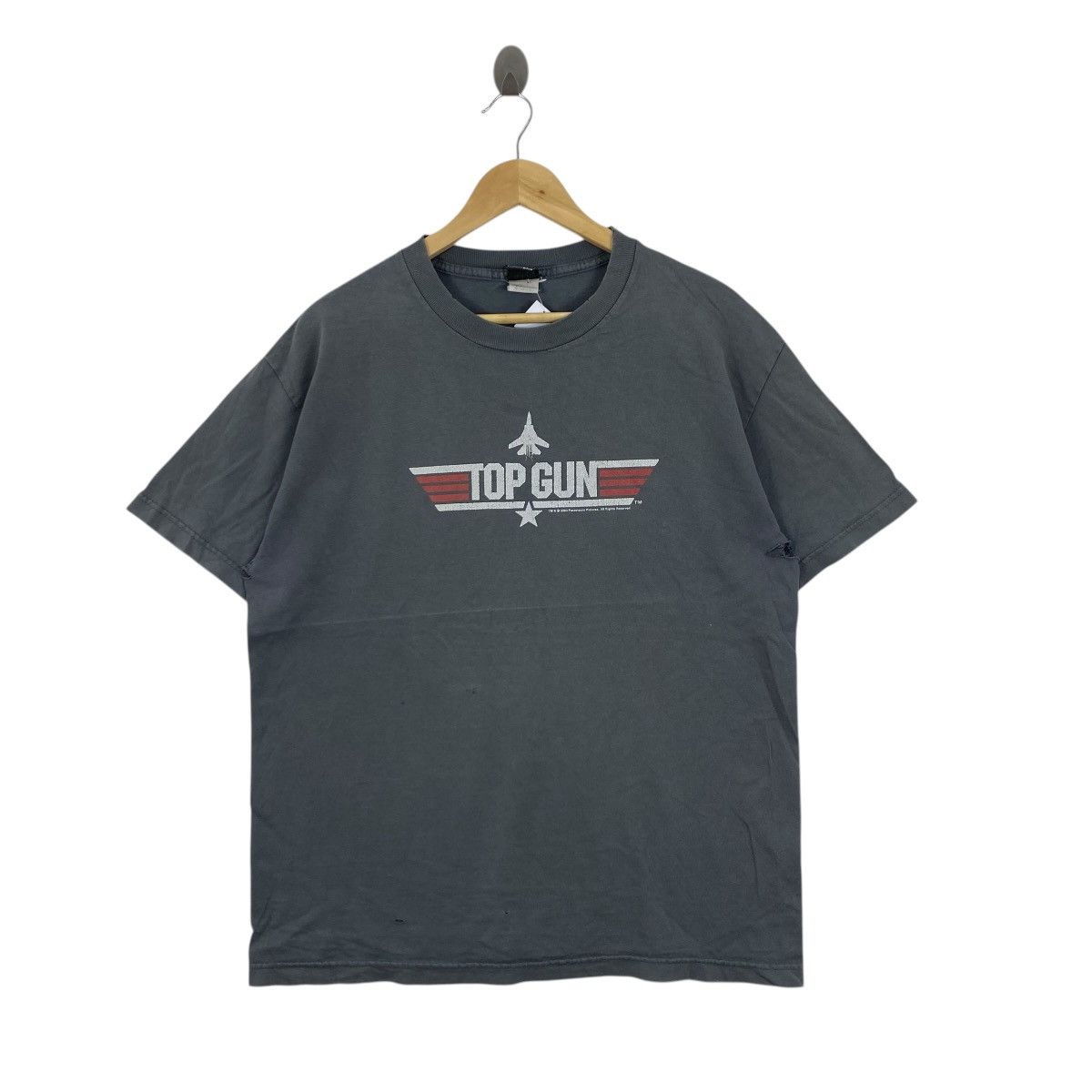 Vintage Vintage 90s Top Gun Wingman T-Shirt Anchor Blue Large Fade Size US L / EU 52-54 / 3 - 1 Thumbnail