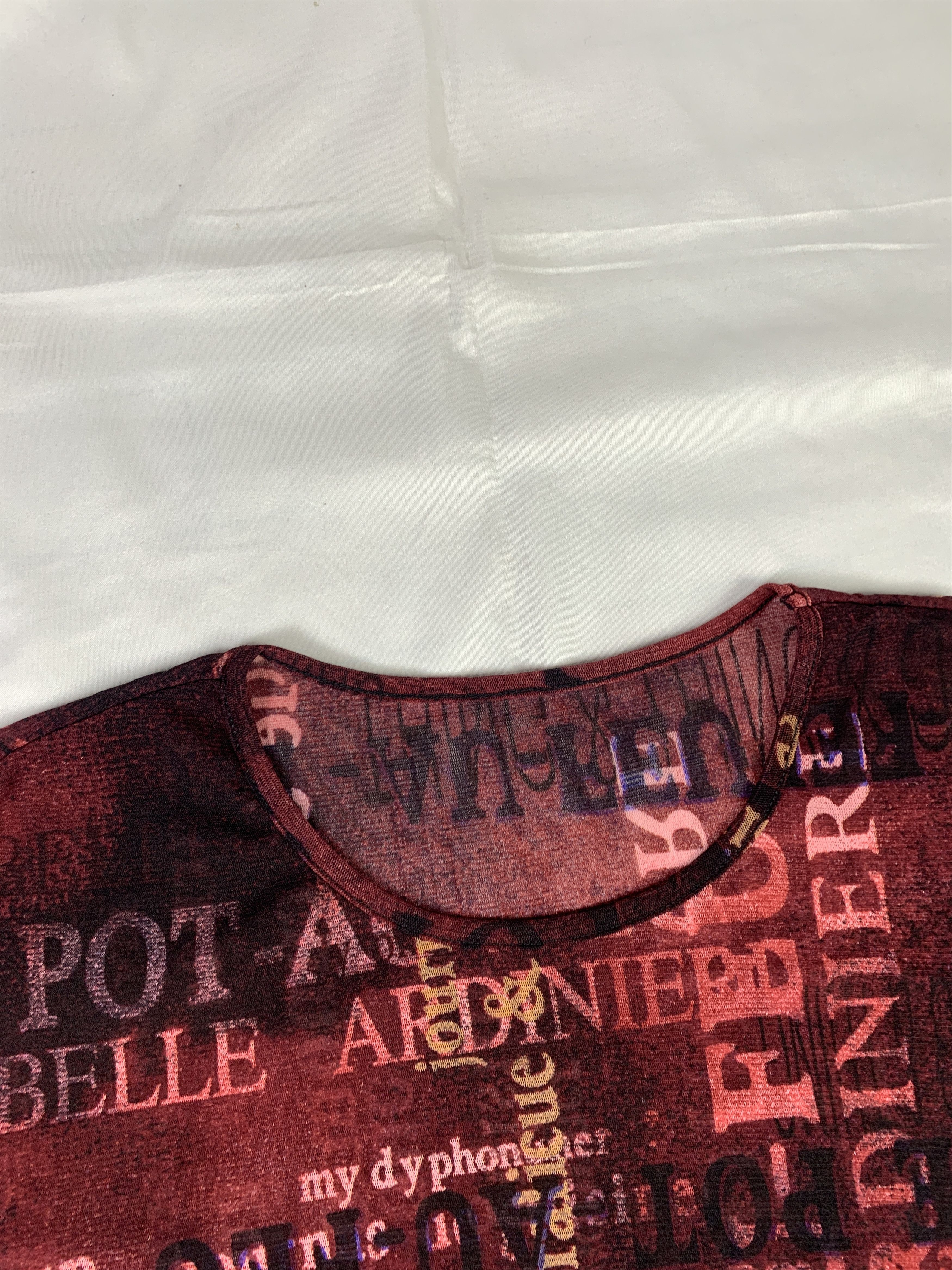 Japanese Brand Almane Word Printed Mesh Top (M to L) Size L / US 10 / IT 46 - 5 Thumbnail