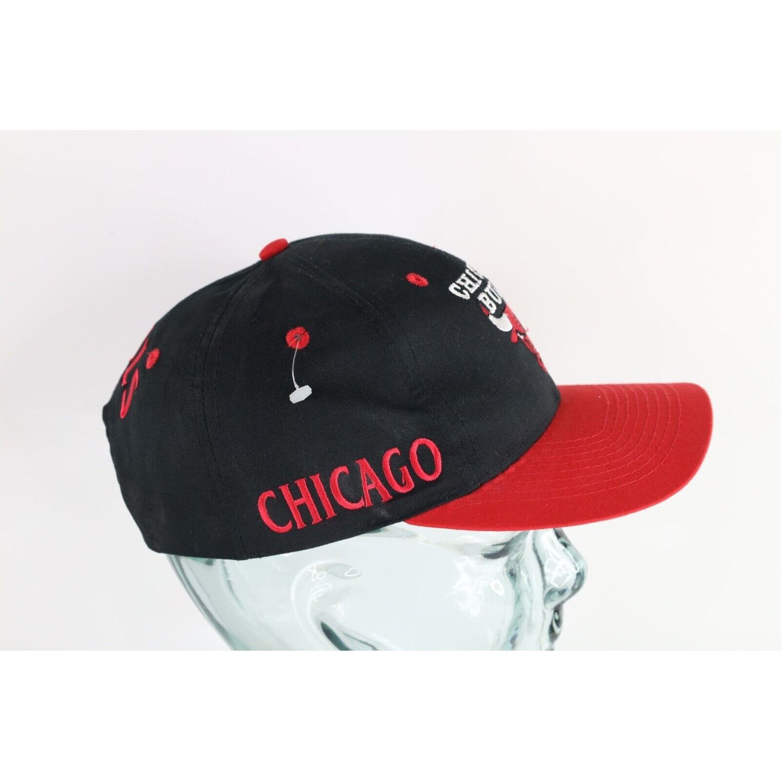 Vintage Deadstock Vintage 90s Spell Out Side Back Chicago Bulls Hat Size ONE SIZE - 3 Thumbnail