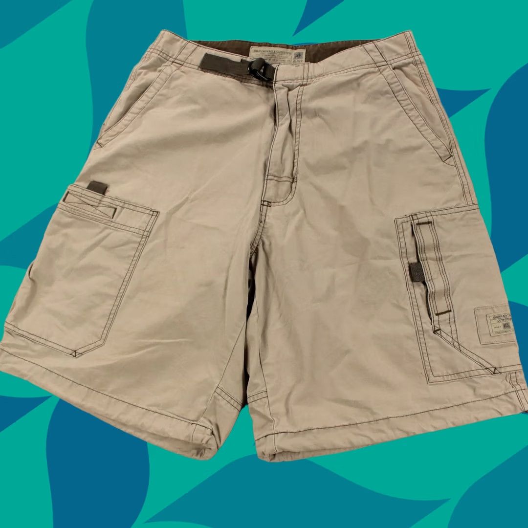 American Eagle Outfitters VINTAGE American Eagle cargo shorts size 29 beige 00s y2k Mens Size US 29 - 1 Thumbnail