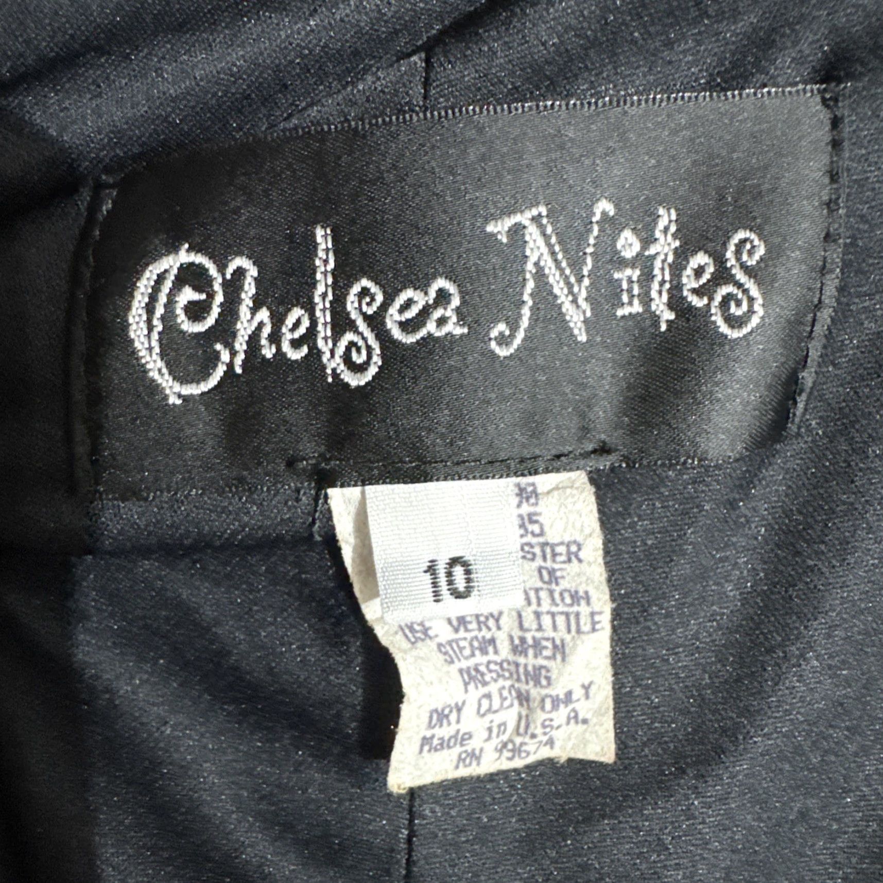 Vintage VINTAGE Chelsea Nites Dress Size 10 Sleeveless Cowl Neck Knee Length Black Polyester Women 90s Party Cocktail Sheath USA Size L / US 10 / IT 46 - 6 Thumbnail