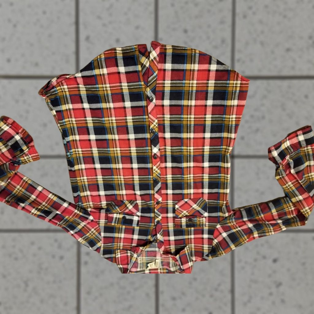 Vintage Womens Passport Blouse Shirt L Red Plaid Button Dress Size L / US 10 / IT 46 - 1 Thumbnail