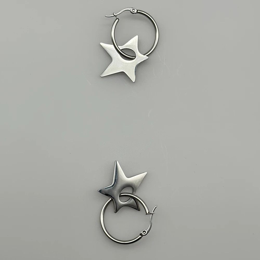 Jewelry Aesthetic Stainless Steel Star Irregular Earring Size ONE SIZE - 4 Thumbnail