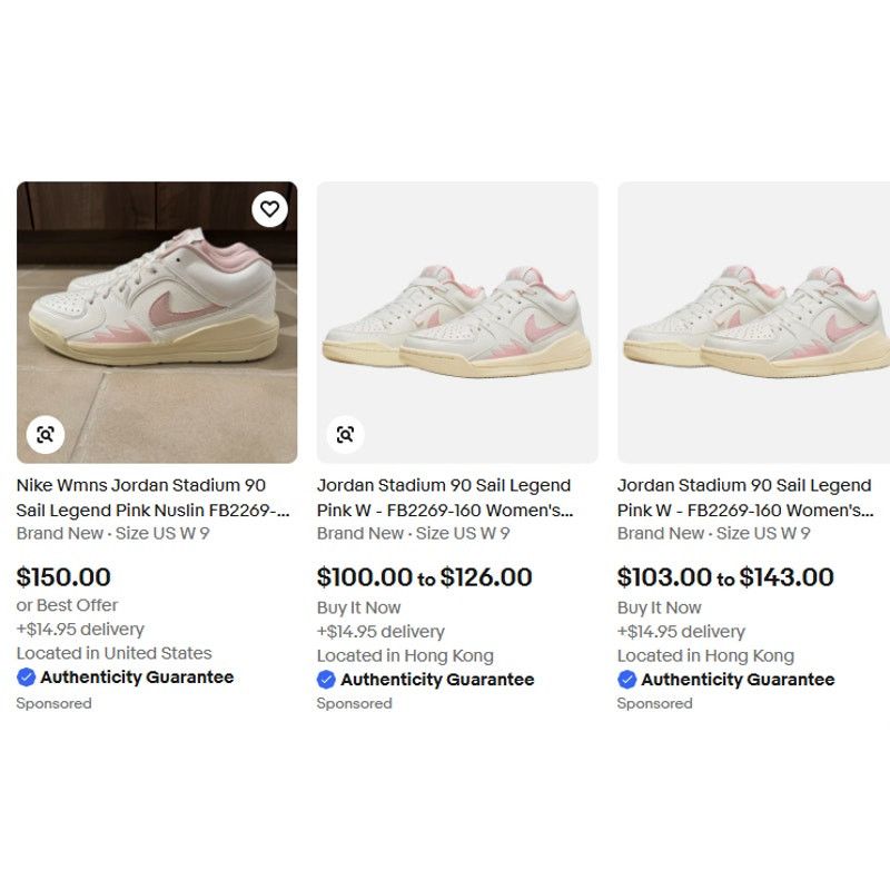 Nike Nike Women's Air Jordan Stadium 90 Shoe Legend Pink Sail NEW Size US 9 / IT 39 - 12 Thumbnail