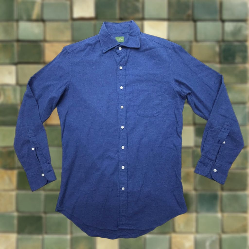 Sid Mashburn Sid Mashburn Shirt Mens Small Blue Long Sleeve Flannel Button Down Cotton Size US S / EU 44-46 / 1 - 1 Thumbnail