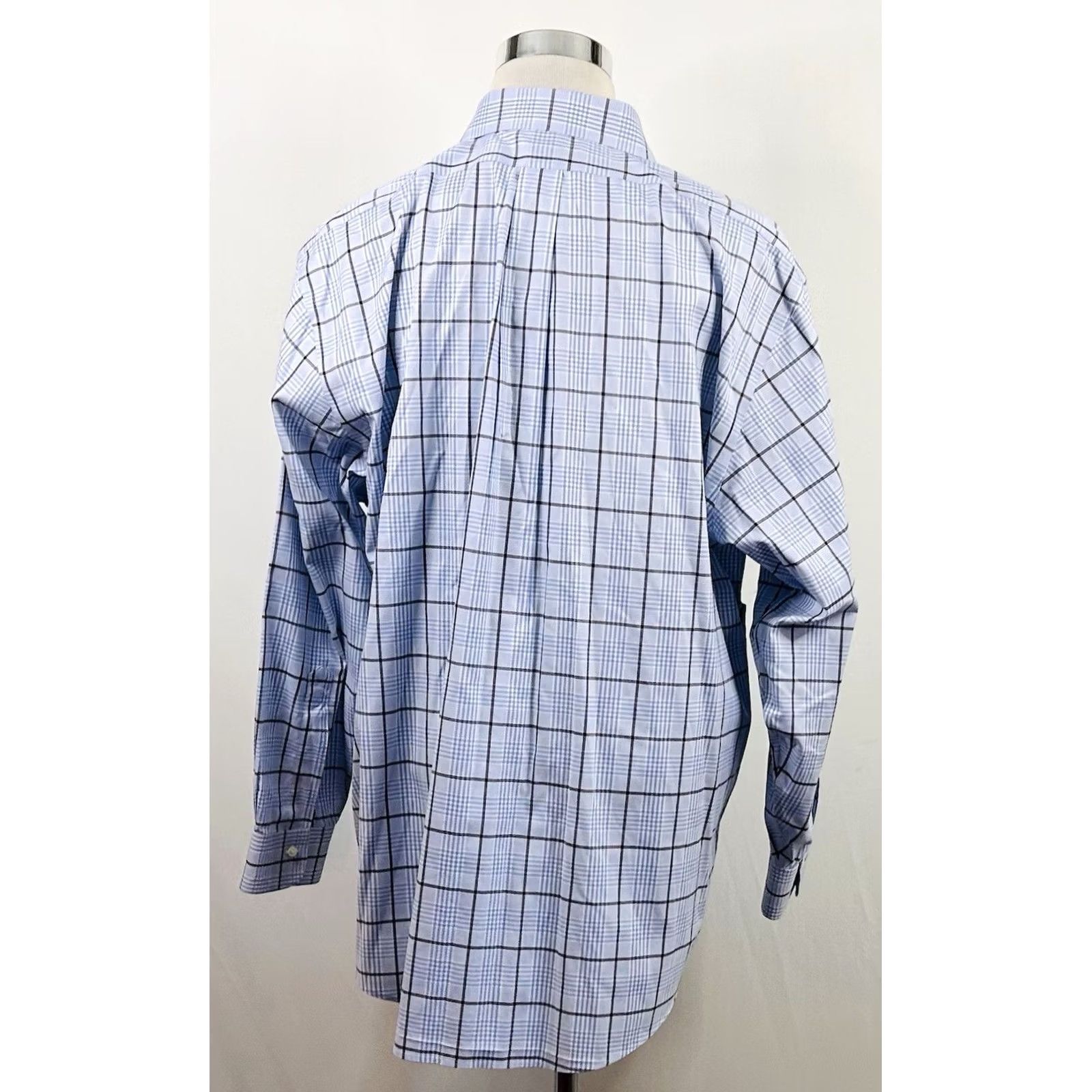 Brooks Brothers Brooks Brothers Dress Shirt Blue Brown Glen Plaid 18 35 Traditional Fit Non Iron Collar Spread Mens Regular Size 18 XS-XL Size 48R - 5 Thumbnail