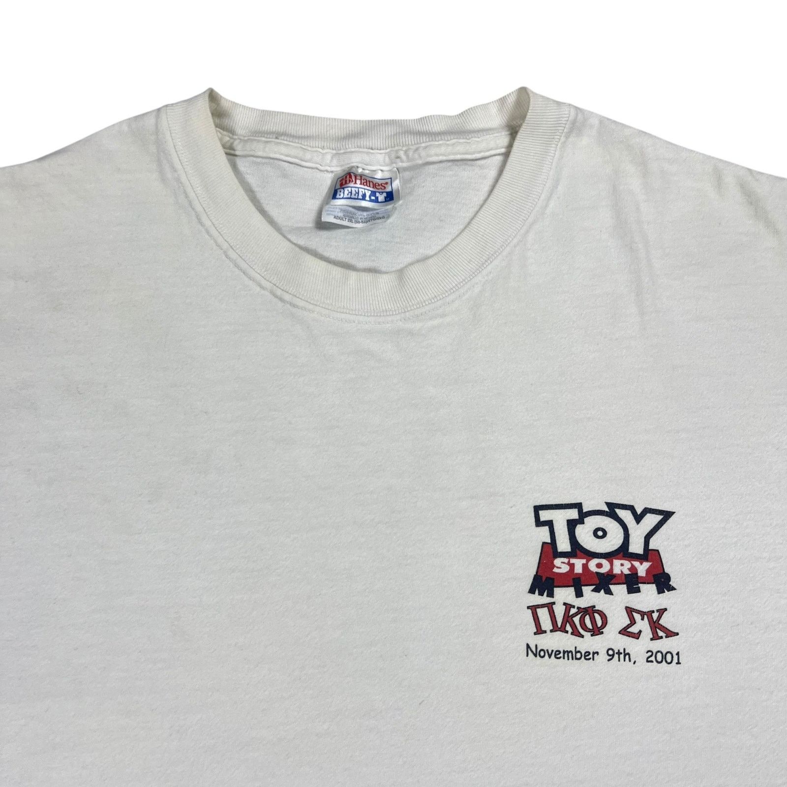 Hanes × Vintage 2001 Toy Story Frat Parody “A BUZZ OR WOODY GUARANTEED” tee Size US XL / EU 56 / 4 - 7 Thumbnail