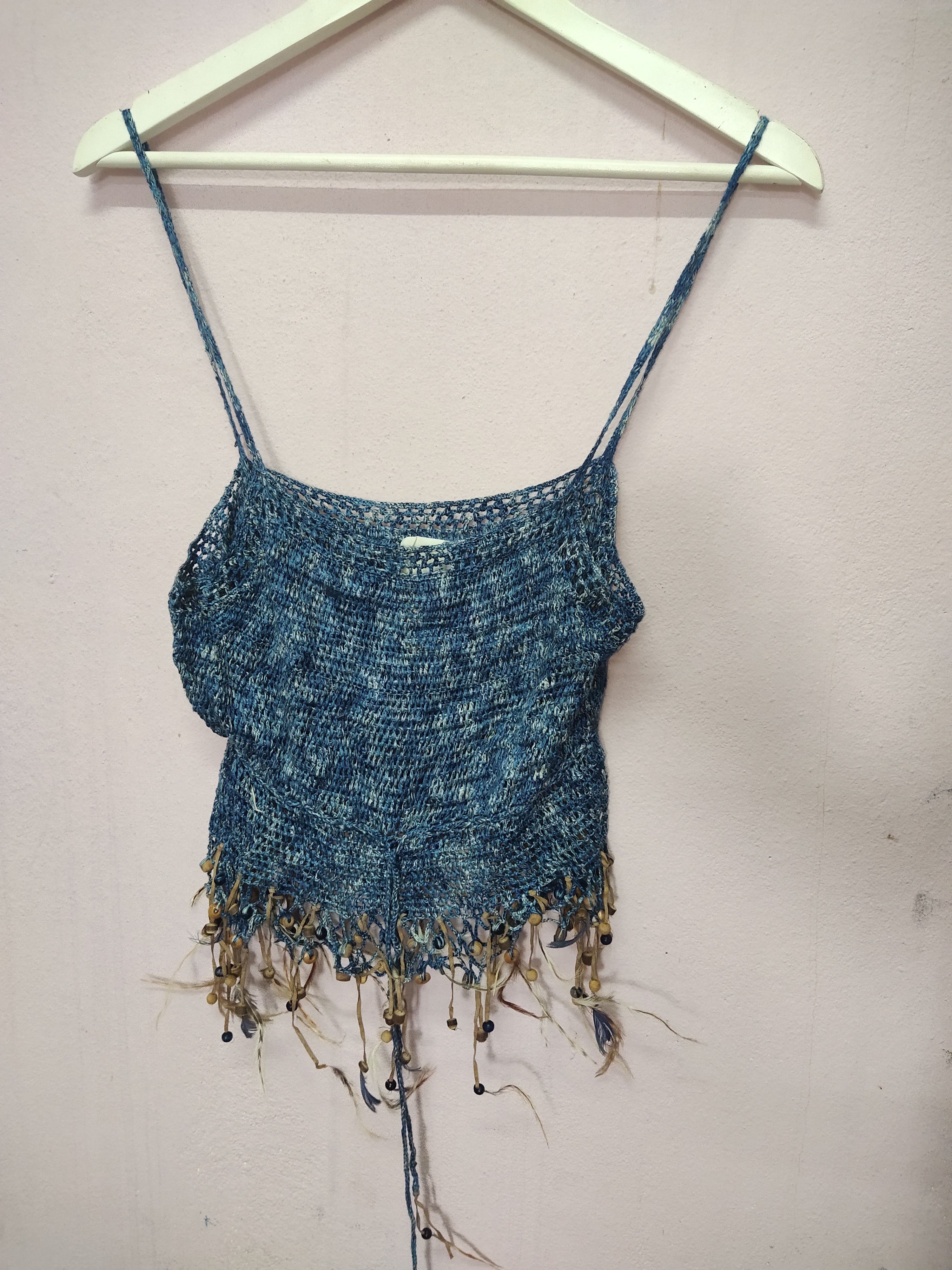 image of James Coviello By Anna Sui Knited Crochet in Blue, Women's (Size Small)