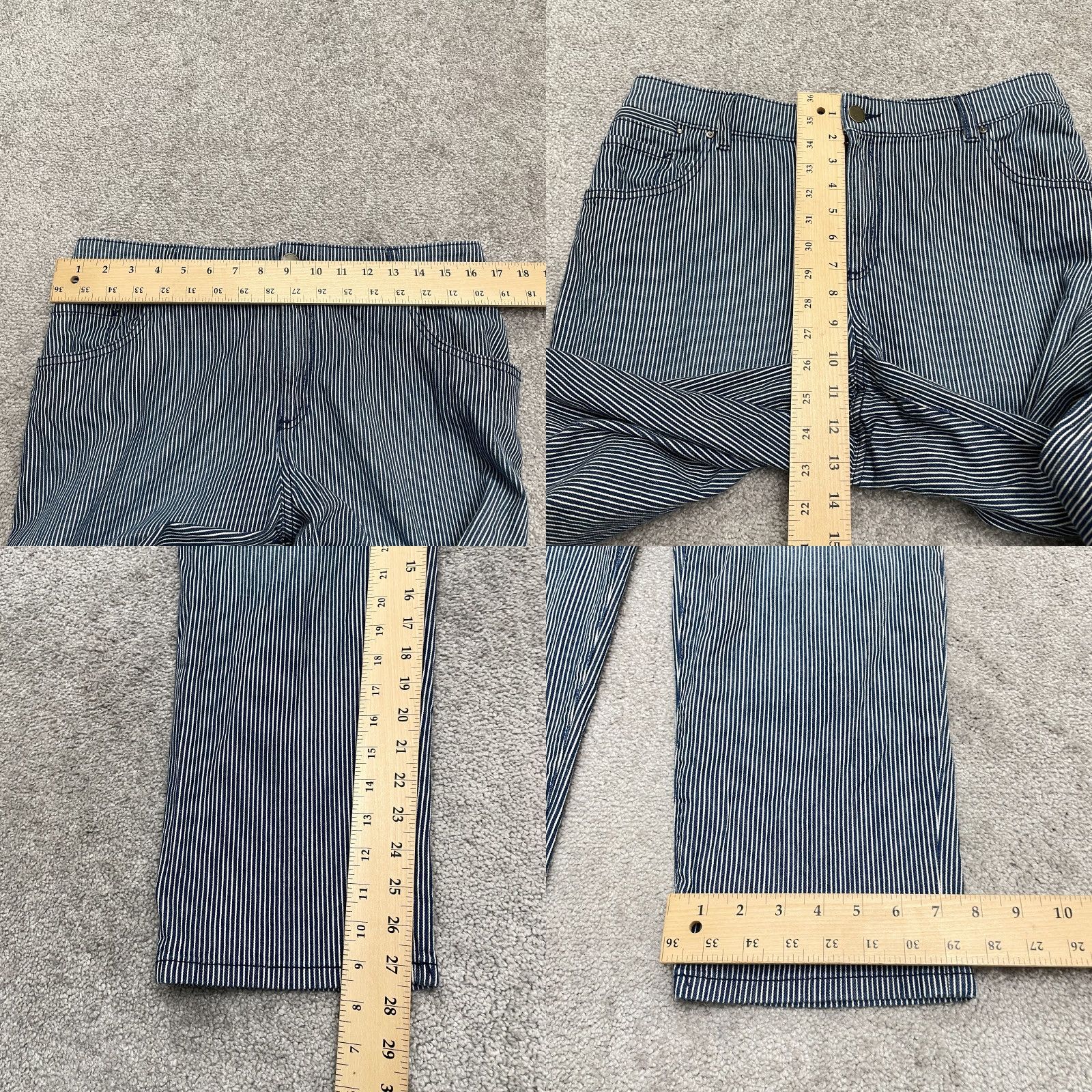 Vintage Vintage Chico's Women's Wide Leg Pants Cotton Blend Blue Striped Casual 12 Size 34" / US 12 / IT 48 - 8 Thumbnail