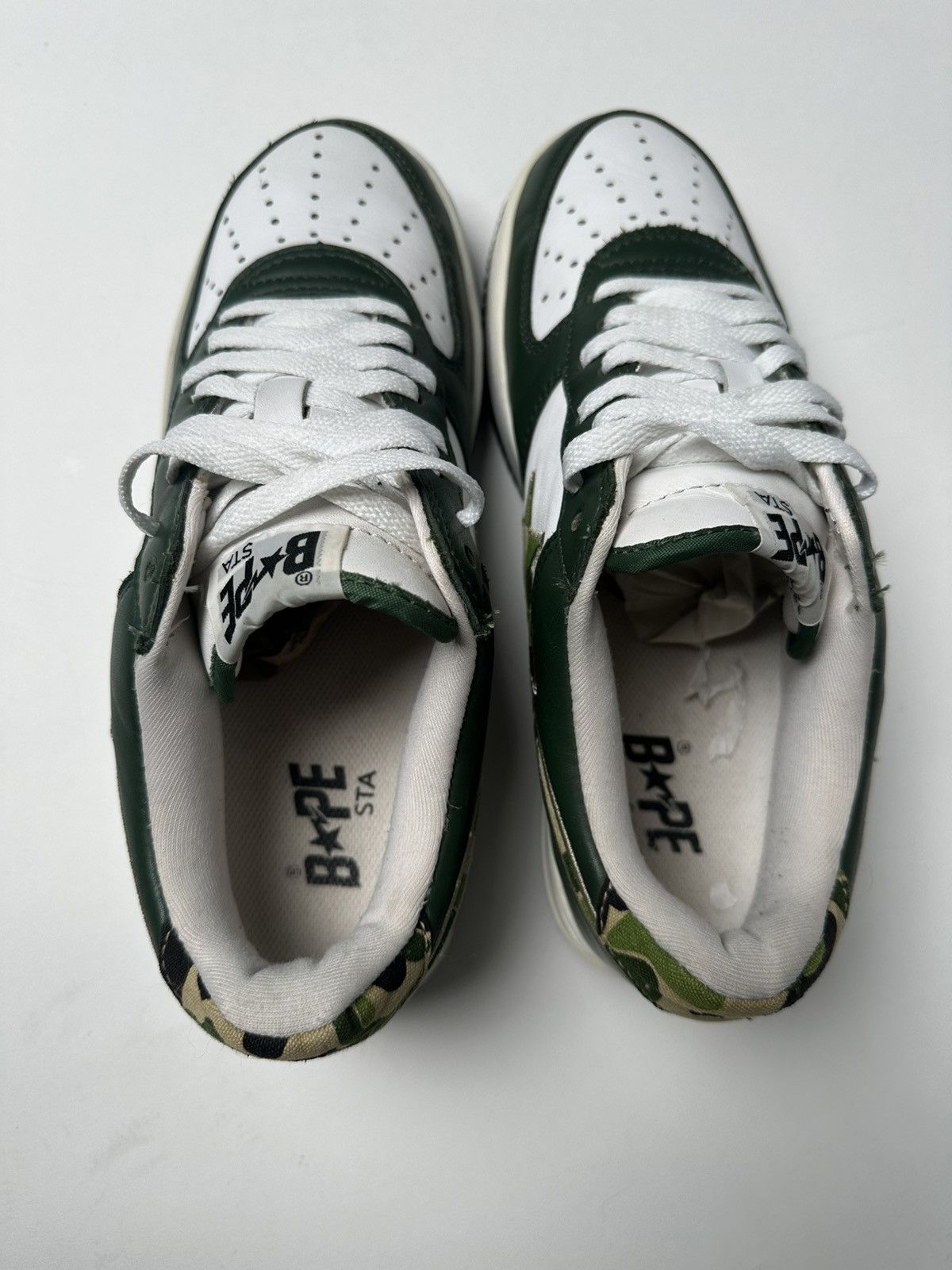 Bape RARE 2004 ABC Camo Green leather Bapesta Size US 9 / EU 42 - 4 Thumbnail