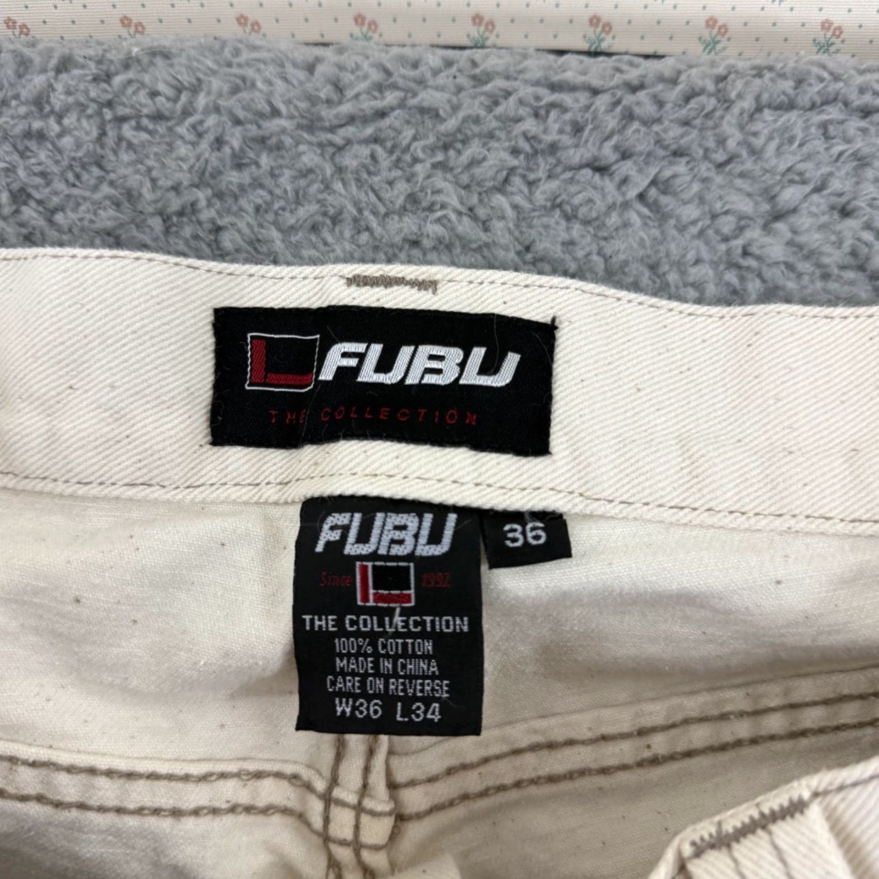 Fubu VINTAGE FUBU Jeans Mens 36x34 White Denim Carpenter Baggy Hip Hop 90s Loose Shirt Jeans Mens 90s Hip Hop White Denim Baggy Wide-Leg Relaxed 90s FUBU Size US 36 / EU 52 - 6 Thumbnail