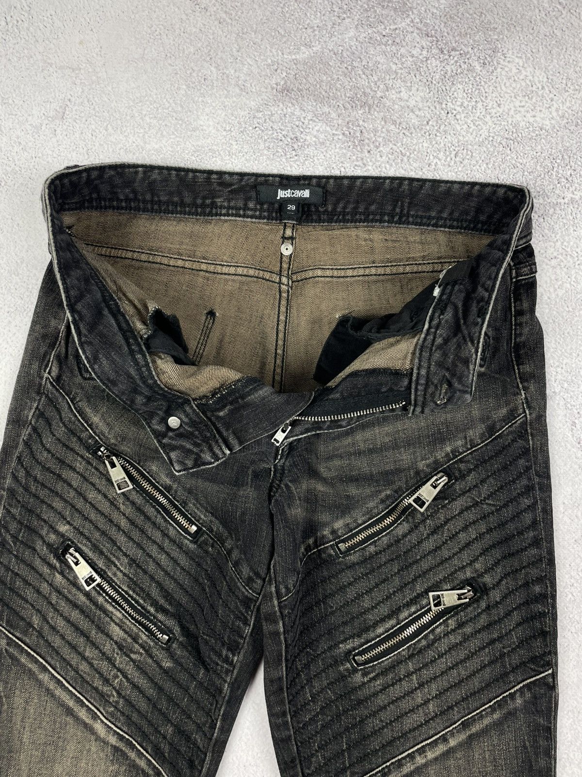Jean × Just Cavalli × Roberto Cavalli Just Cavalli Jeans Y2K Denim Pants Biker style Size 28 Size 28" / US 6 / IT 42 - 11 Thumbnail