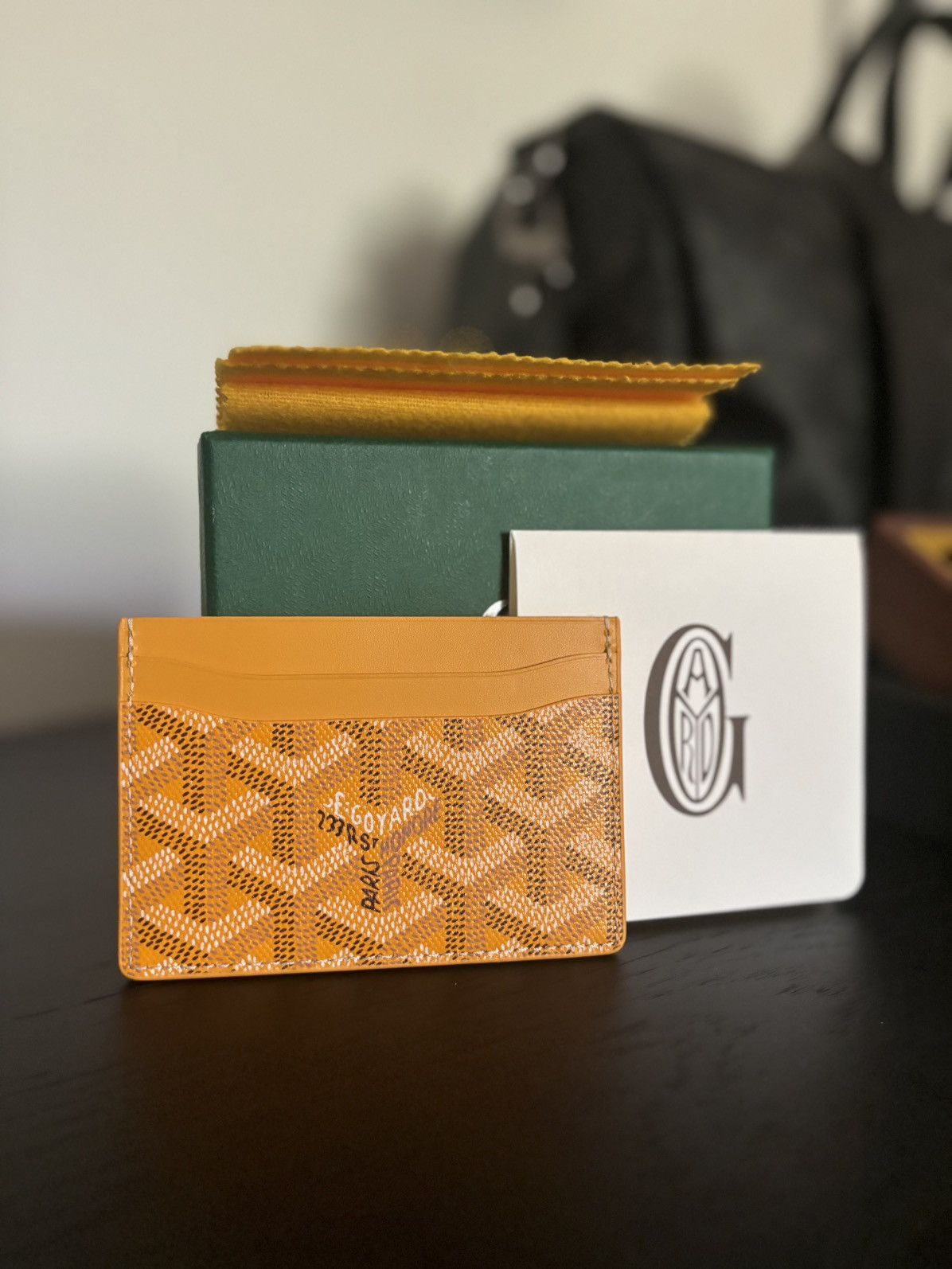 image of New - Goyard Cardholder Wallet in Yellow, Men's