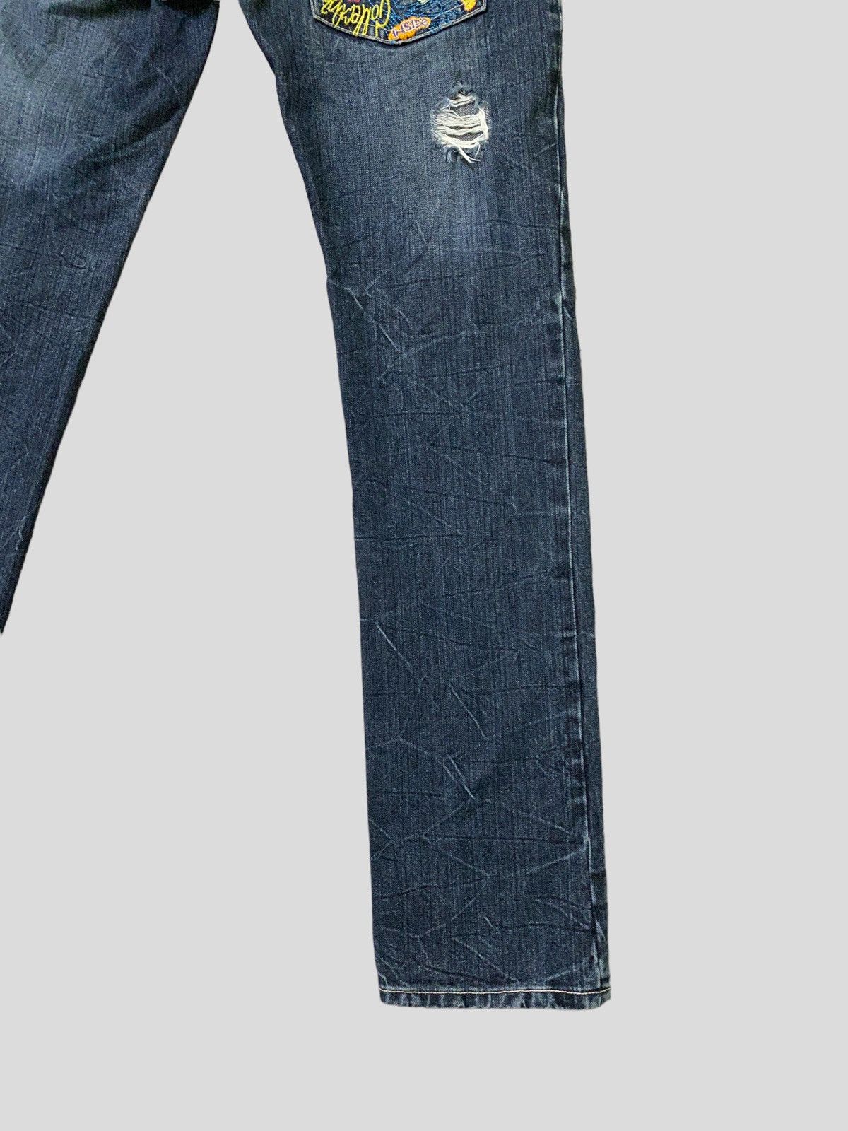 Designer × Japanese Brand × Vintage Distress Denim Hapipiness Embroidery Design Size US 30 / EU 46 - 12 Thumbnail