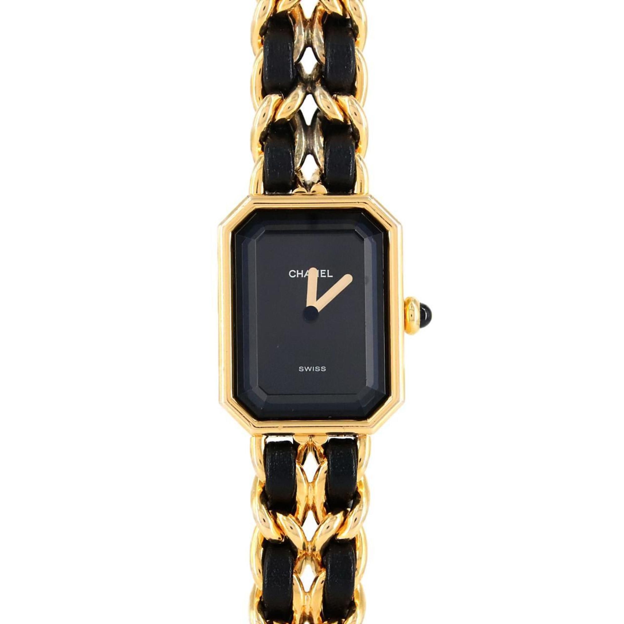 Chanel Premiere Gp L Size H0001 Watch Quartz in Black, Women's
