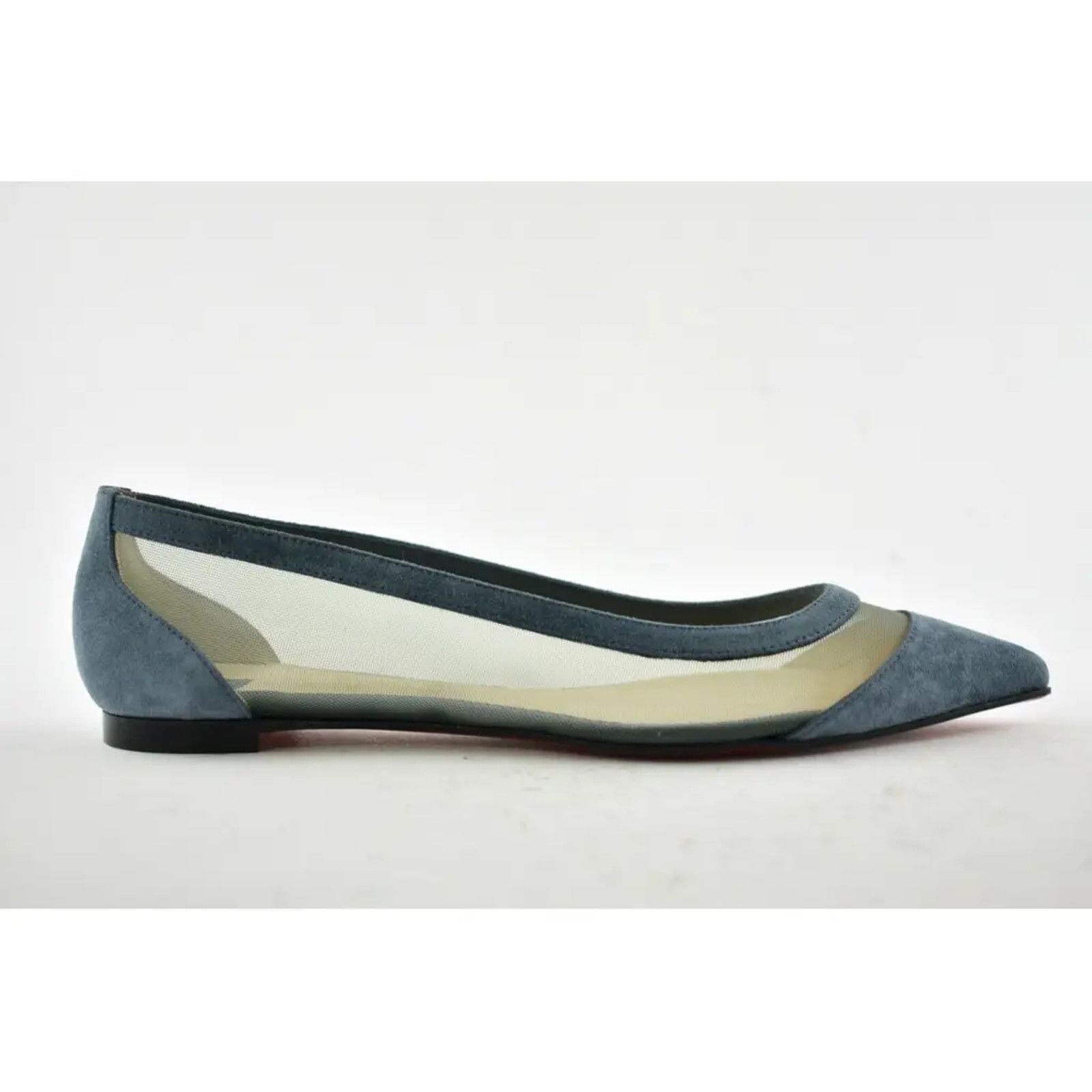 Christian Louboutin Christian Louboutin Galativi Blue Suede Mesh Pointed Size US 6.5 / IT 36.5 - 2 Thumbnail