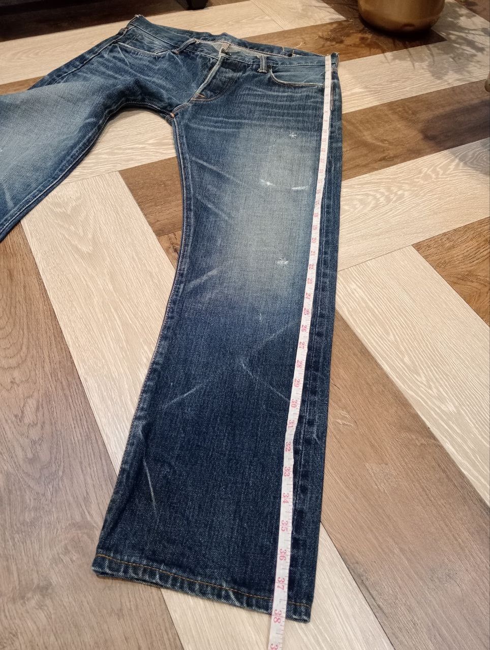 KURO KURO JAPAN DIAMANTE BLUE DENIM SELVEDGE PANTS Size US 33 - 18 Thumbnail