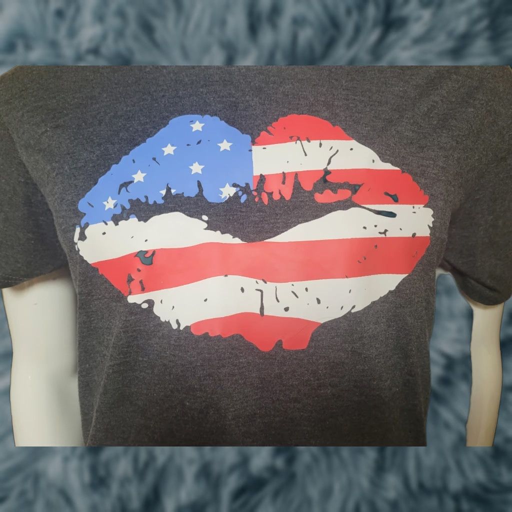 Vintage Retro USA Lips Logo T Shirt Large Nice Gray Cotton Blend Unbranded Unisex Adults Short Sleeve Crew Neck Graphic Tee USA Pattern Solid - Size US L / EU 52-54 / 3 - 1 Thumbnail