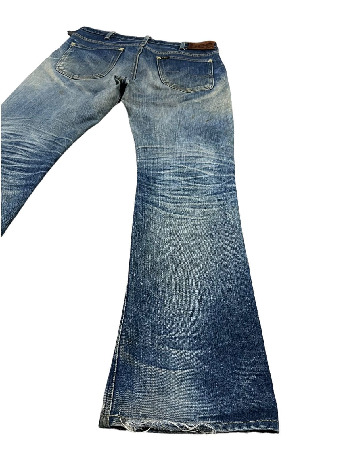 Lee × Midnight Organic 🔥Vtg LEE Thrashed Patina Stain Mudwash FLARE Organic Jeans Size US 30 / EU 46 - 19 Thumbnail