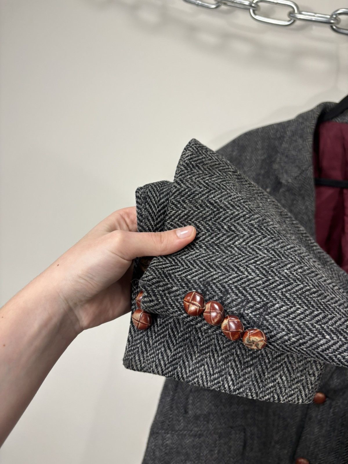 Harris Tweed Harris Tweed Vintage Men’s Herringbone Gray Tweed Jacket Size 46R - 11 Thumbnail