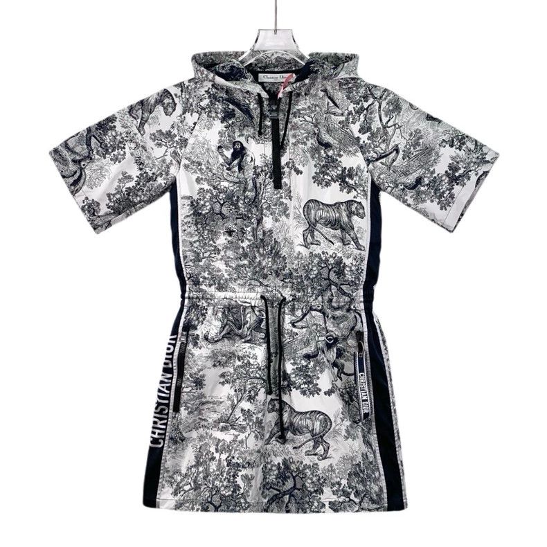 Dior Dior Color-blocked animal jungle print hooded half-zipper Size XS / US 0-2 / IT 36-38 - 1 Thumbnail