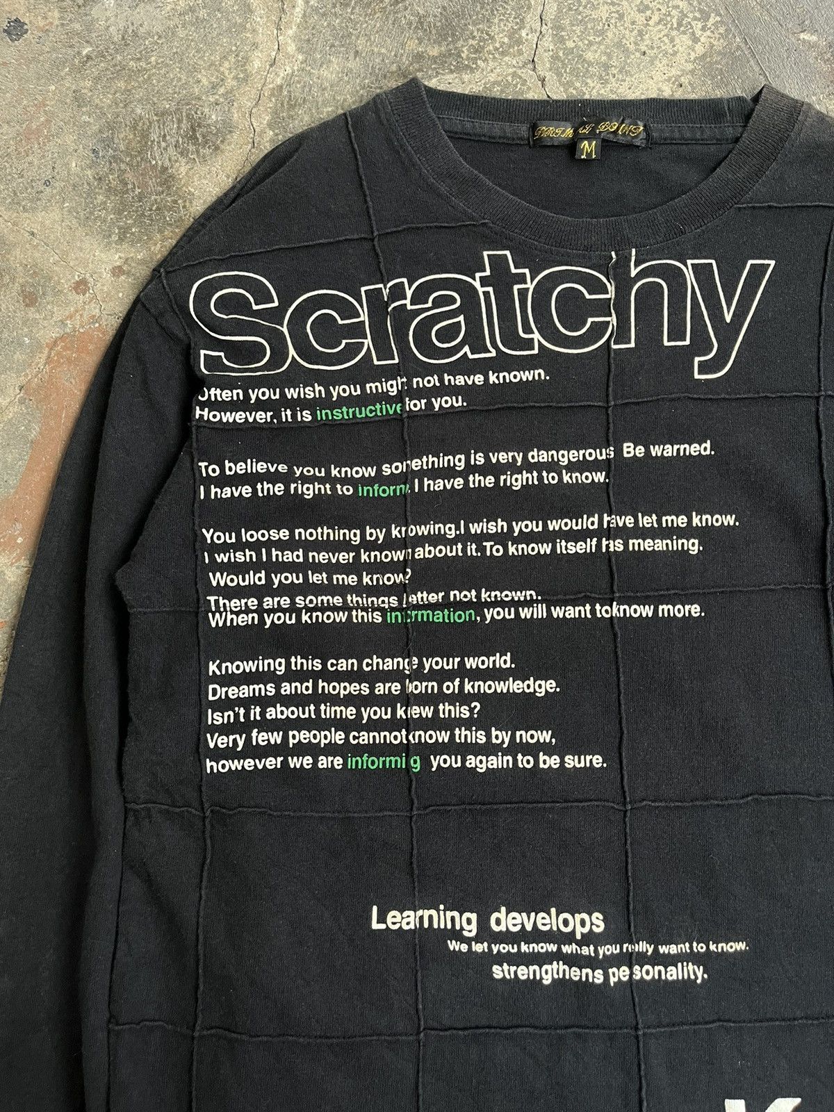14th Addiction × KMRii × Yasuyuki Ishii JAPANESE POEM SCRATCHY BOX CUT LONG SLEEVE GOTHIC PUNK STYLE Size US M / EU 48-50 / 2 - 2 Thumbnail