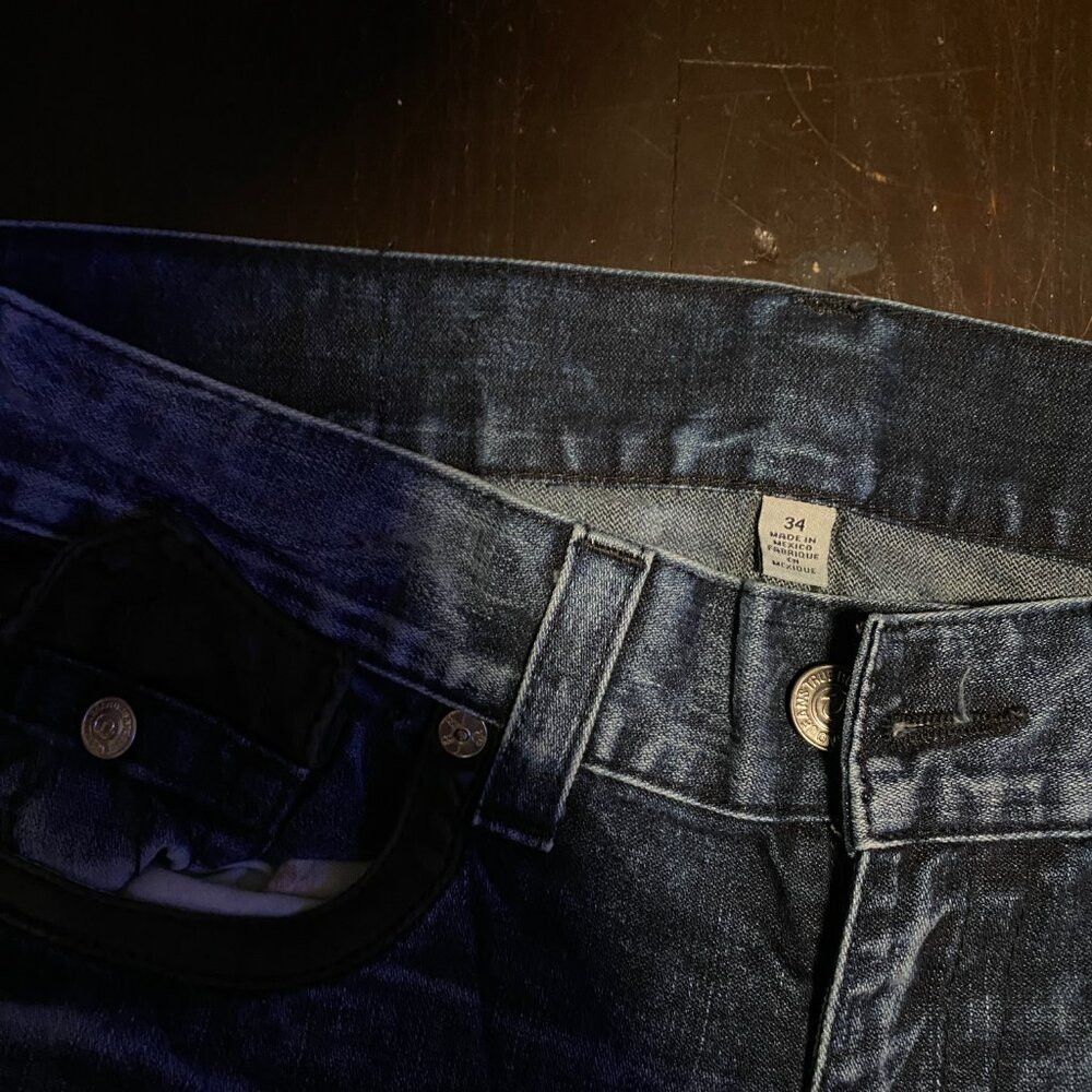 True Religion × Vintage Vintage True Religion Jeans Size 34 Straight 'Leather Tab' Size US 34 / EU 50 - 7 Thumbnail