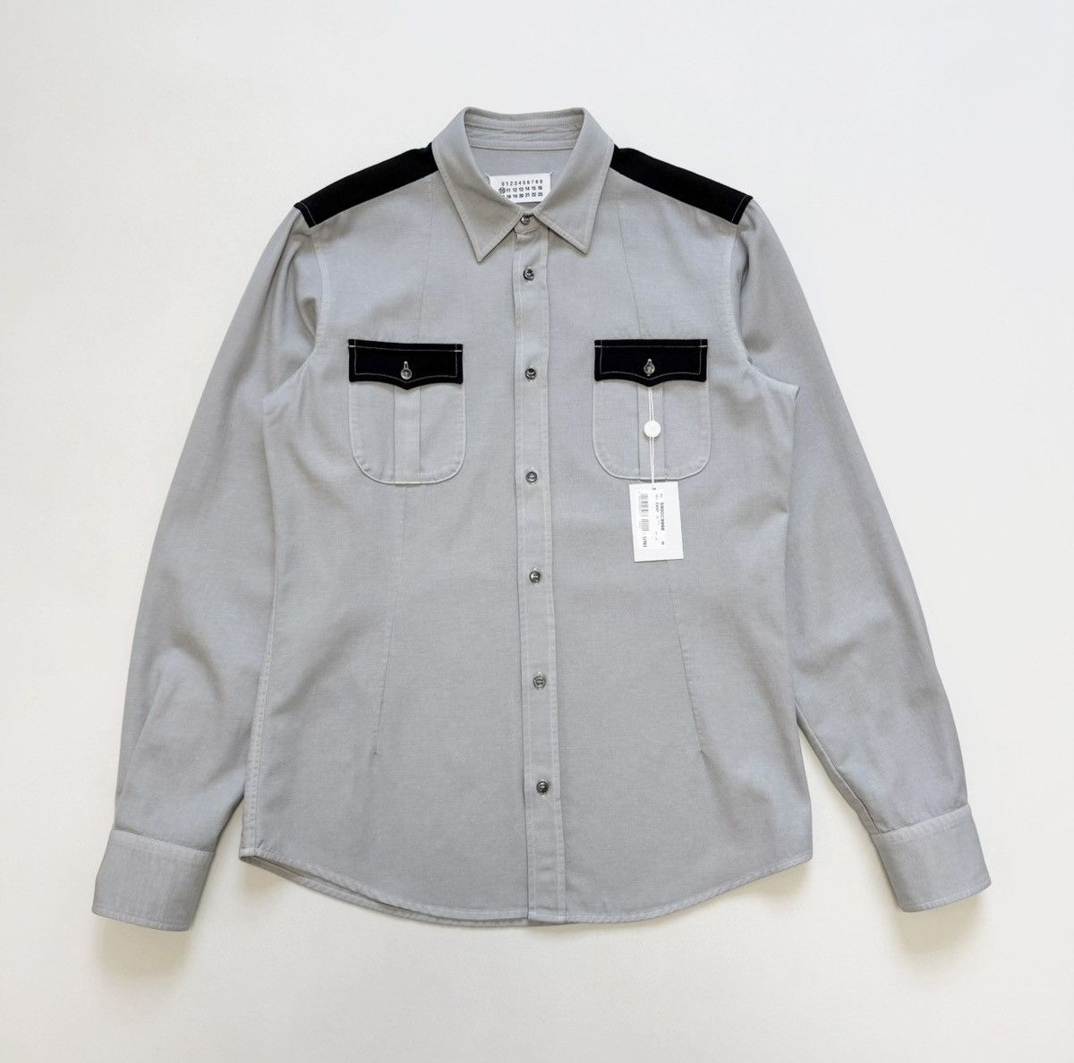 Maison Margiela A/W 11 Sample Light Grey Cotton Western Shirt Size US M / EU 48-50 / 2 - 2 Thumbnail
