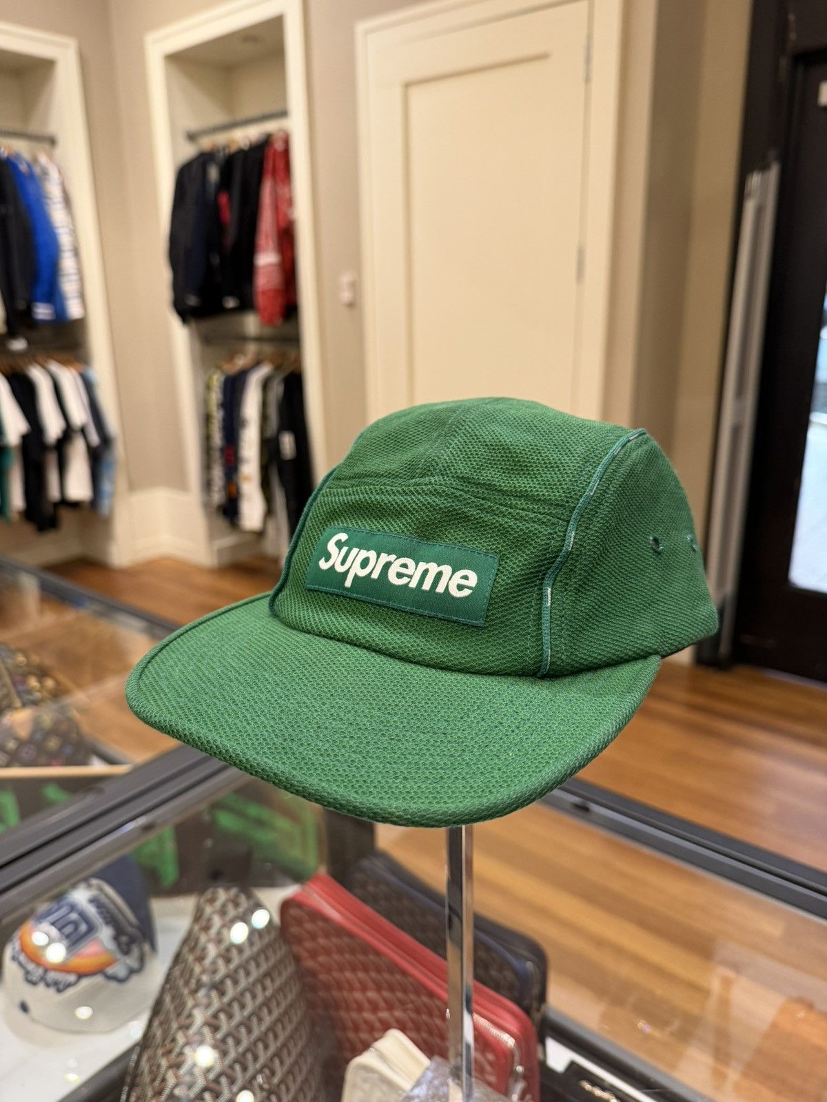 Supreme Supreme SS19 Pique Piping Camp Hat - Green Size ONE SIZE - 1 Thumbnail