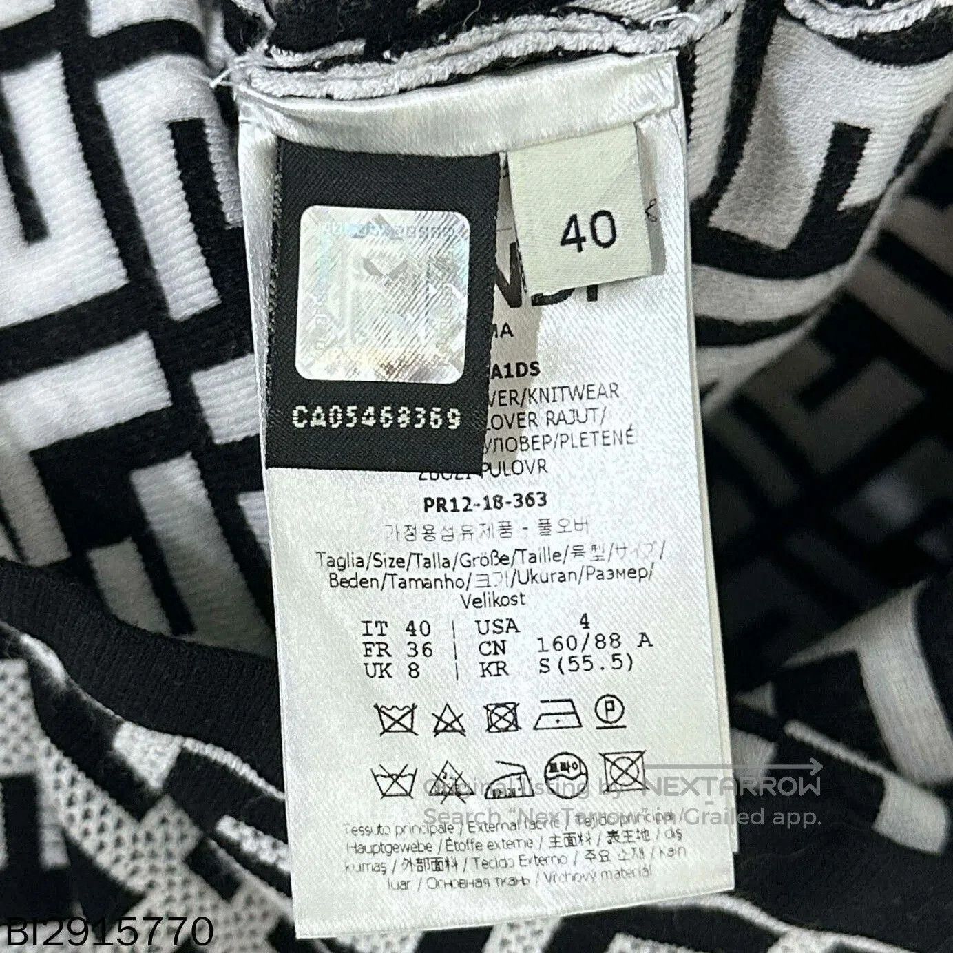 Fendi Fendi FF Monogram Black White Dress. Size US 27 - 5 Thumbnail