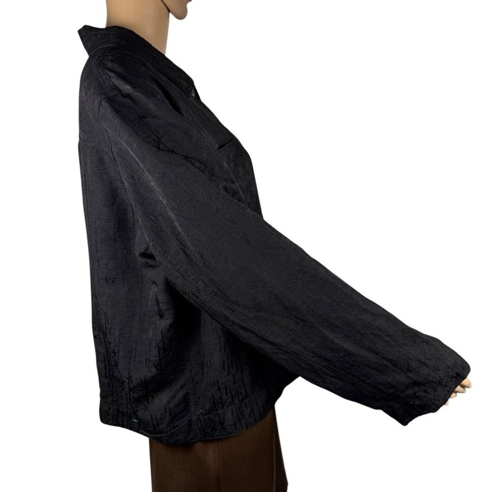 Chicos Chico's Black Silk Linen Jacket Shirt Size 3 US XL Size XL / US 12-14 / IT 48-50 - 3 Thumbnail