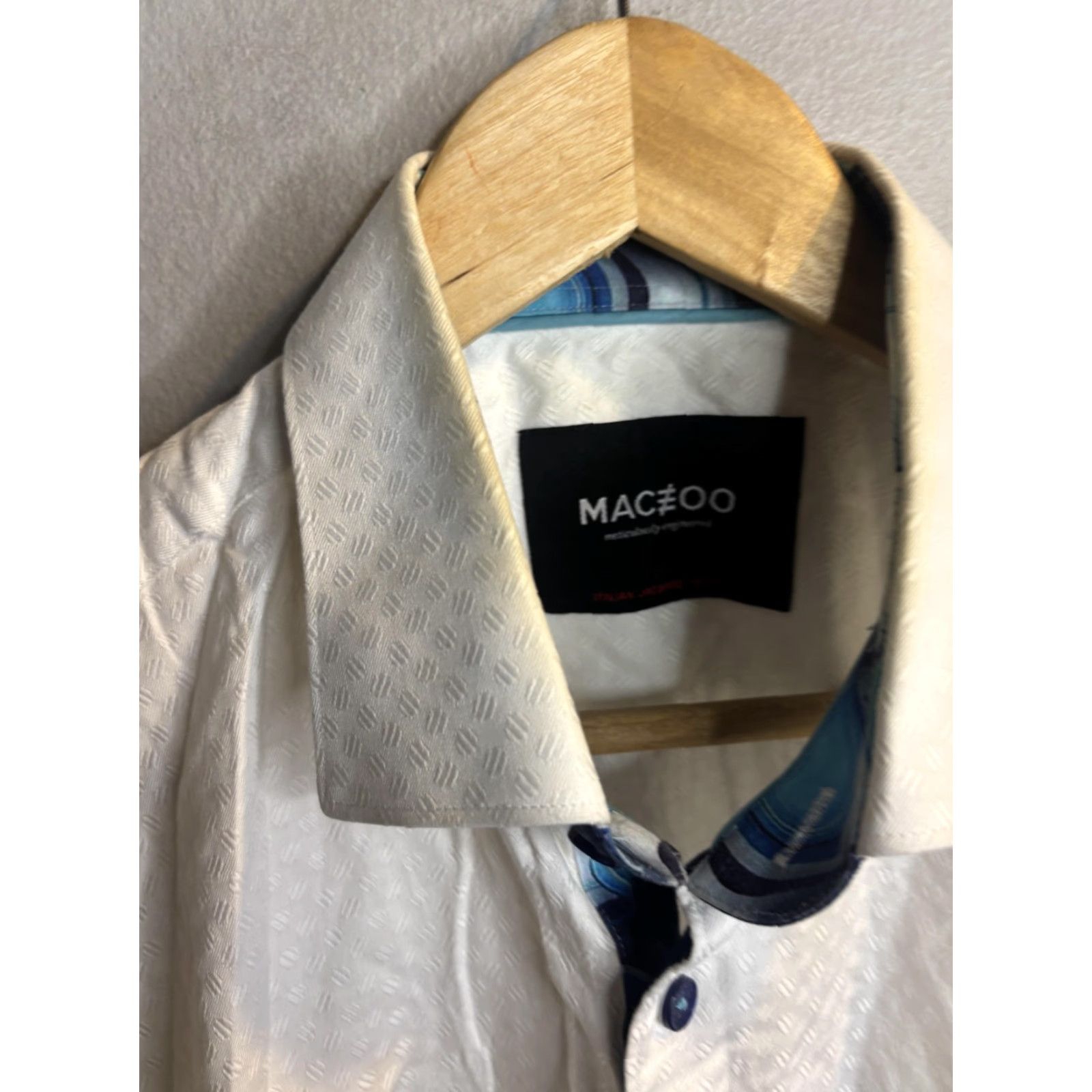 Maceoo Maceoo Shirt Mens Large White Short Sleeve Button Up Contrast Trim Casual Size US L / EU 52-54 / 3 - 3 Thumbnail