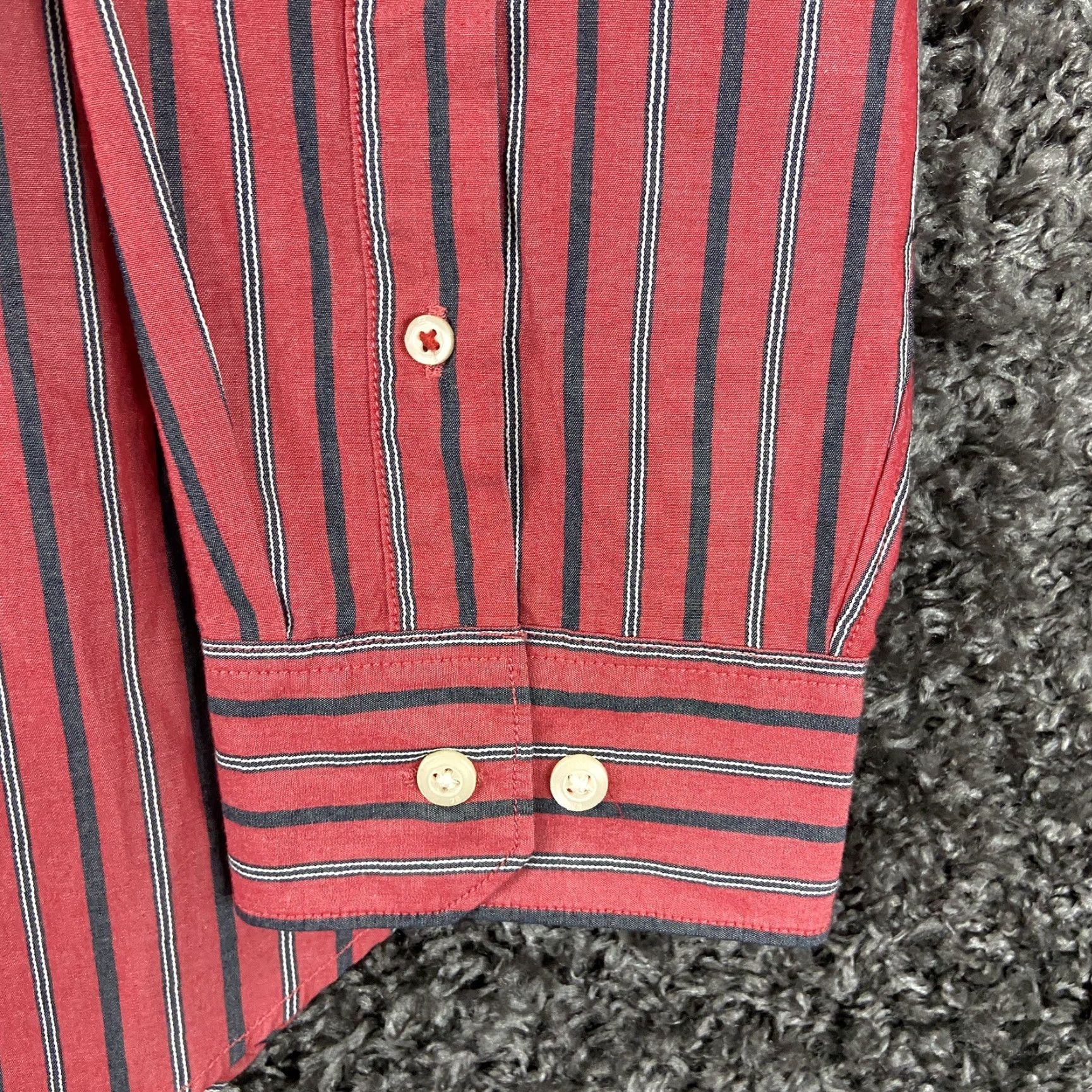 Banana Republic Banana Republic Slim Fit Button Up Long Sleeve Red Striped Men’s XL Size US XL / EU 56 / 4 - 3 Thumbnail