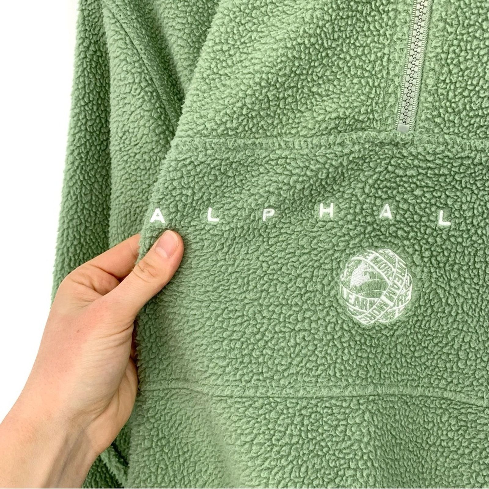 Alphalete Athletics ALPHALETE King Quarter Zip Fleece Sweatshirt Light Green M Size US M / EU 48-50 / 2 - 5 Thumbnail