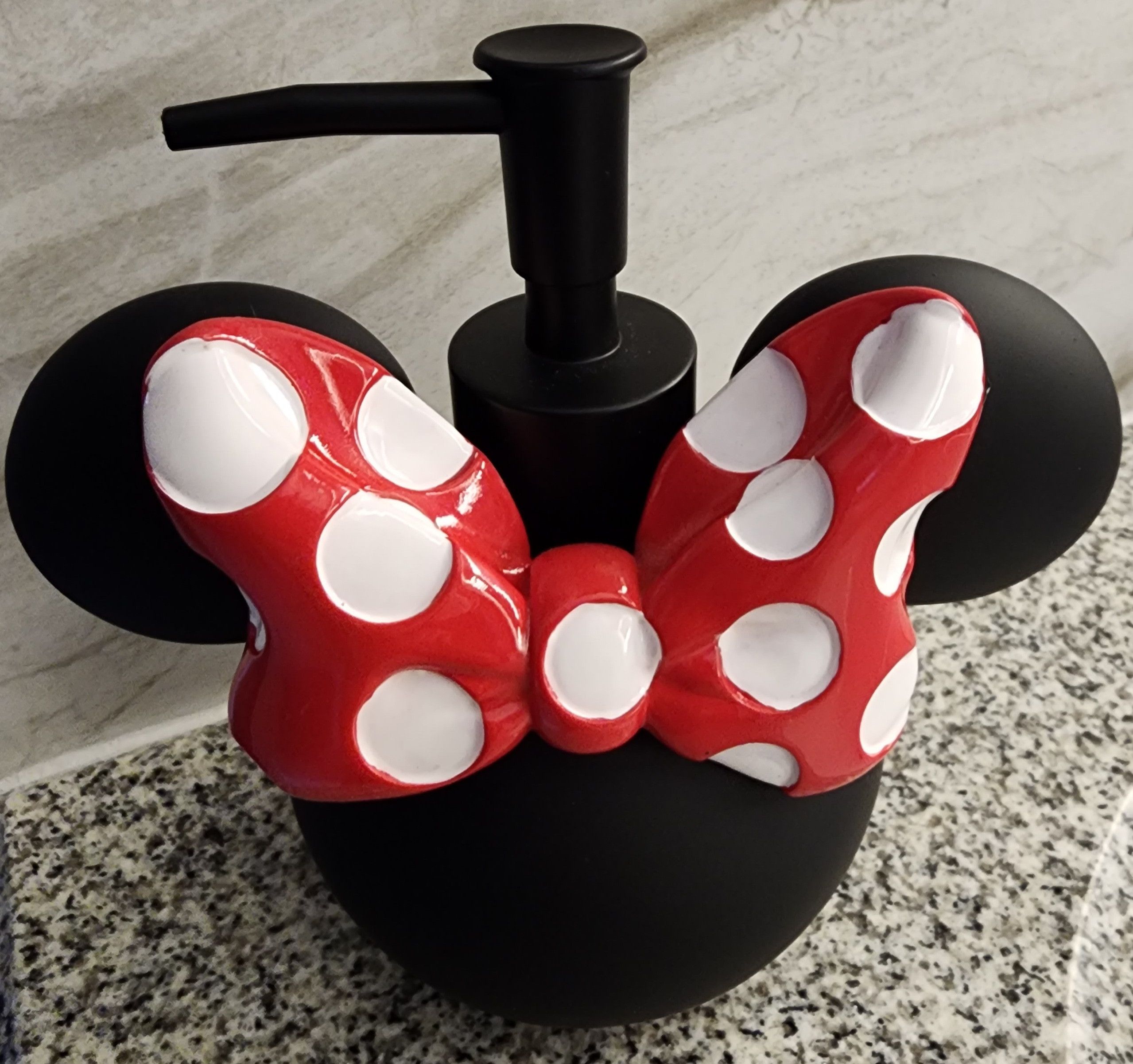 Disney Disney Minnie Mouse Black Dispenser 6in Red Polka Dot Bow Size ONE SIZE - 1 Thumbnail