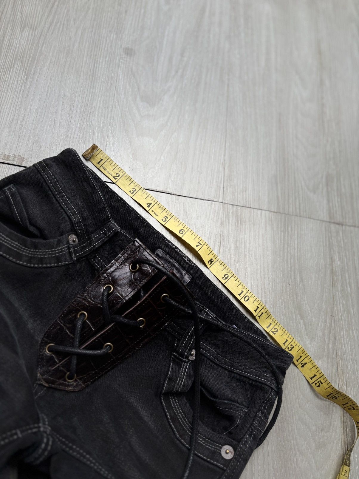 Japanese Brand THEORIA lace up flare jeans Size US 26 / EU 42 - 5 Thumbnail