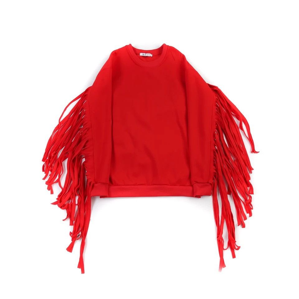Japanese Brand × Vintage Vintage Streetwear tassel long sleeve sweater Size US L / EU 52-54 / 3 - 4 Thumbnail