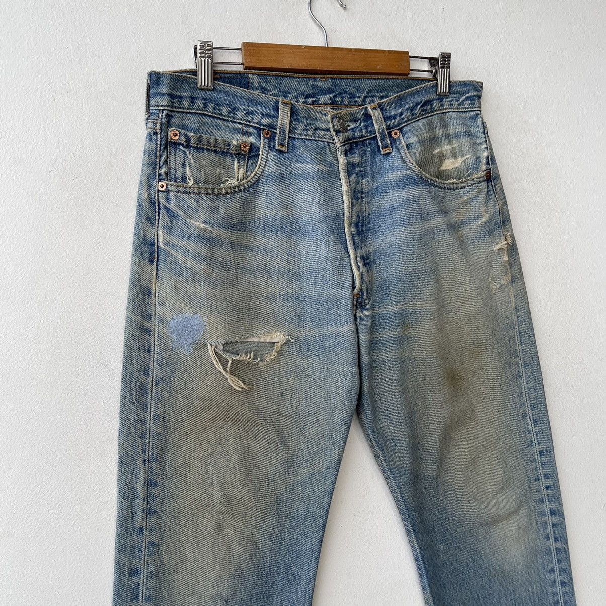 Levi's Vintage 90s Levi's 501xx Denim Jeans Thrashed Distressed Size US 33 - 4 Thumbnail