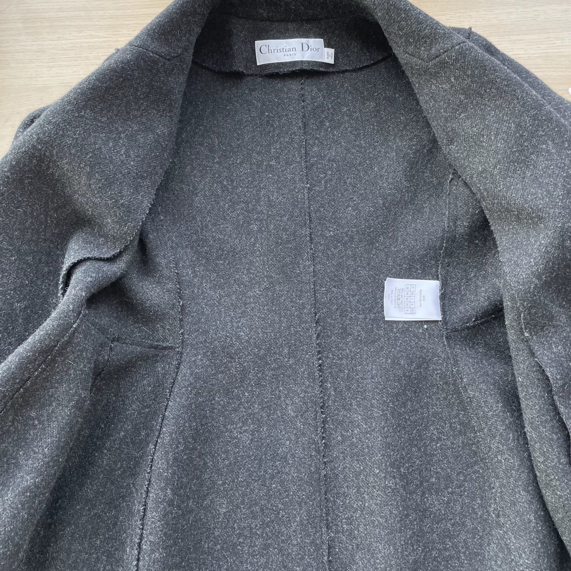 Dior 99 New DIOR Gray Wool Blend Tie-Waist Women's 38 Coat Size S / US 4 / IT 40 - 4 Thumbnail