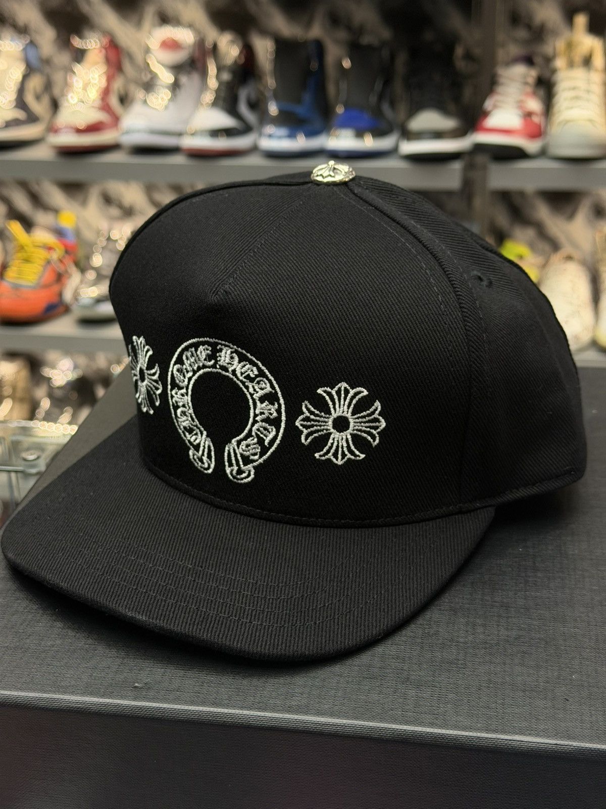 Chrome Hearts Chrome Hearts Horseshoe Denim Baseball Hat Size ONE SIZE - 1 Thumbnail