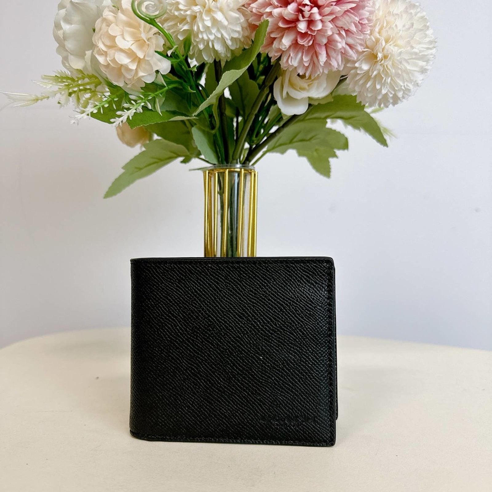 Coach Coach F59112 Compact Id Wallet IN Black Size ONE SIZE - 1 Thumbnail