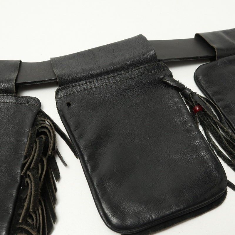 Yohji Yamamoto Leather Fringe Pocket Belt Size 32 - 9 Thumbnail