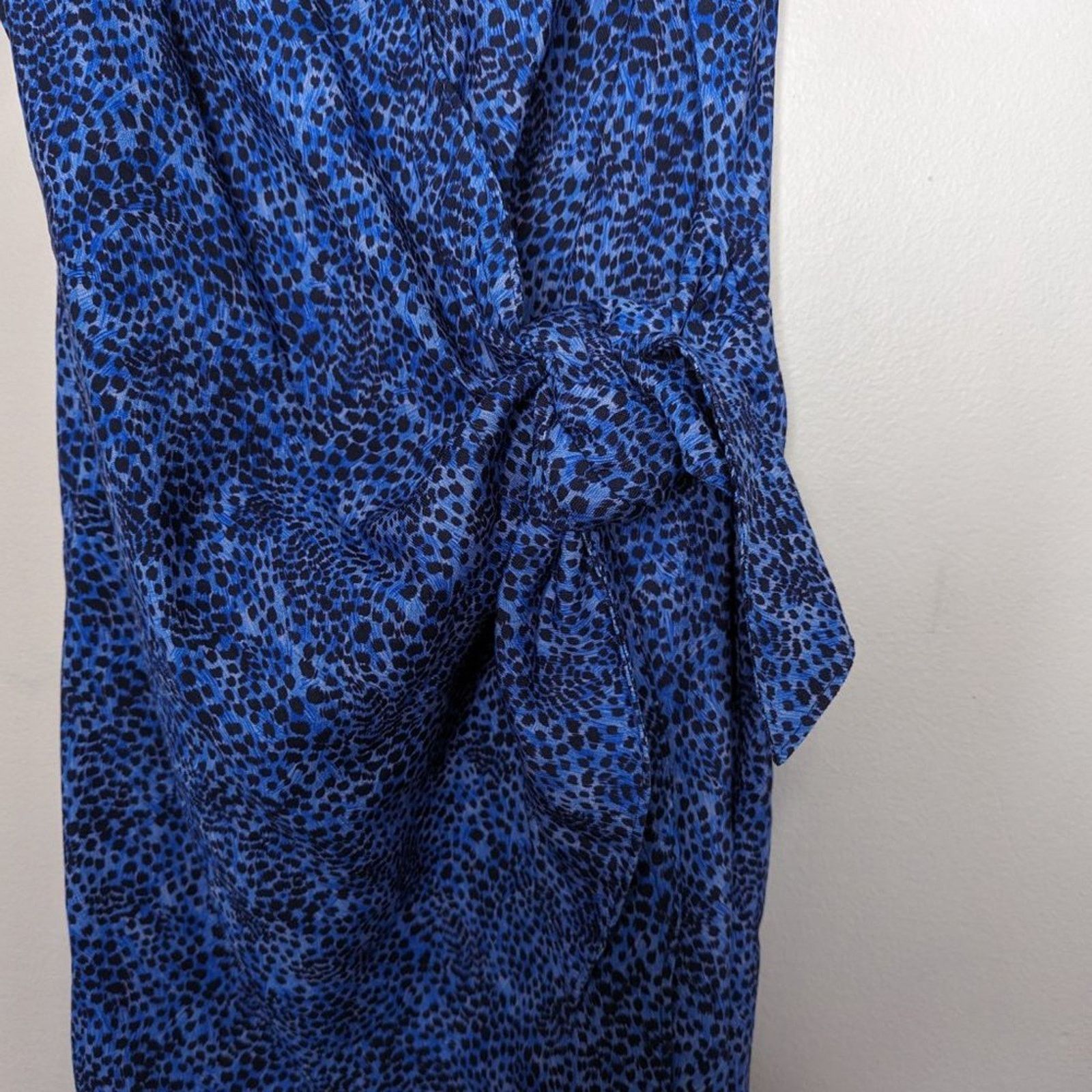 & Other Stories & Other Stories Blue Animal Print Sleeveless Mini Wrap Dress Size M / US 6-8 / IT 42-44 - 4 Thumbnail