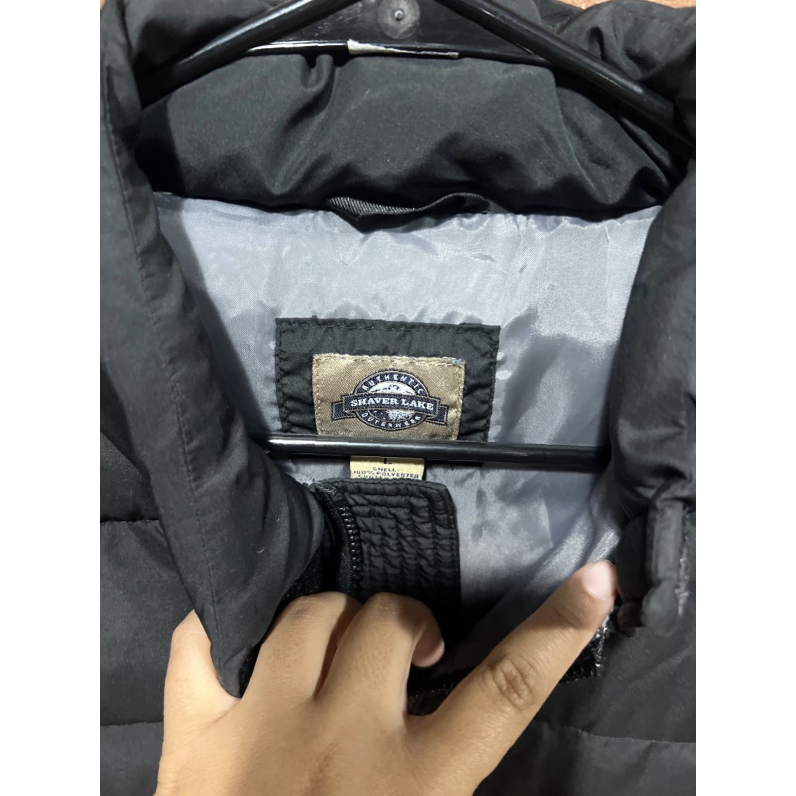 Vintage Shaver Lake Vest Mens Large Down Puffer Black Short Sleeveless Zip Size L / US 10 / IT 46 - 2 Thumbnail