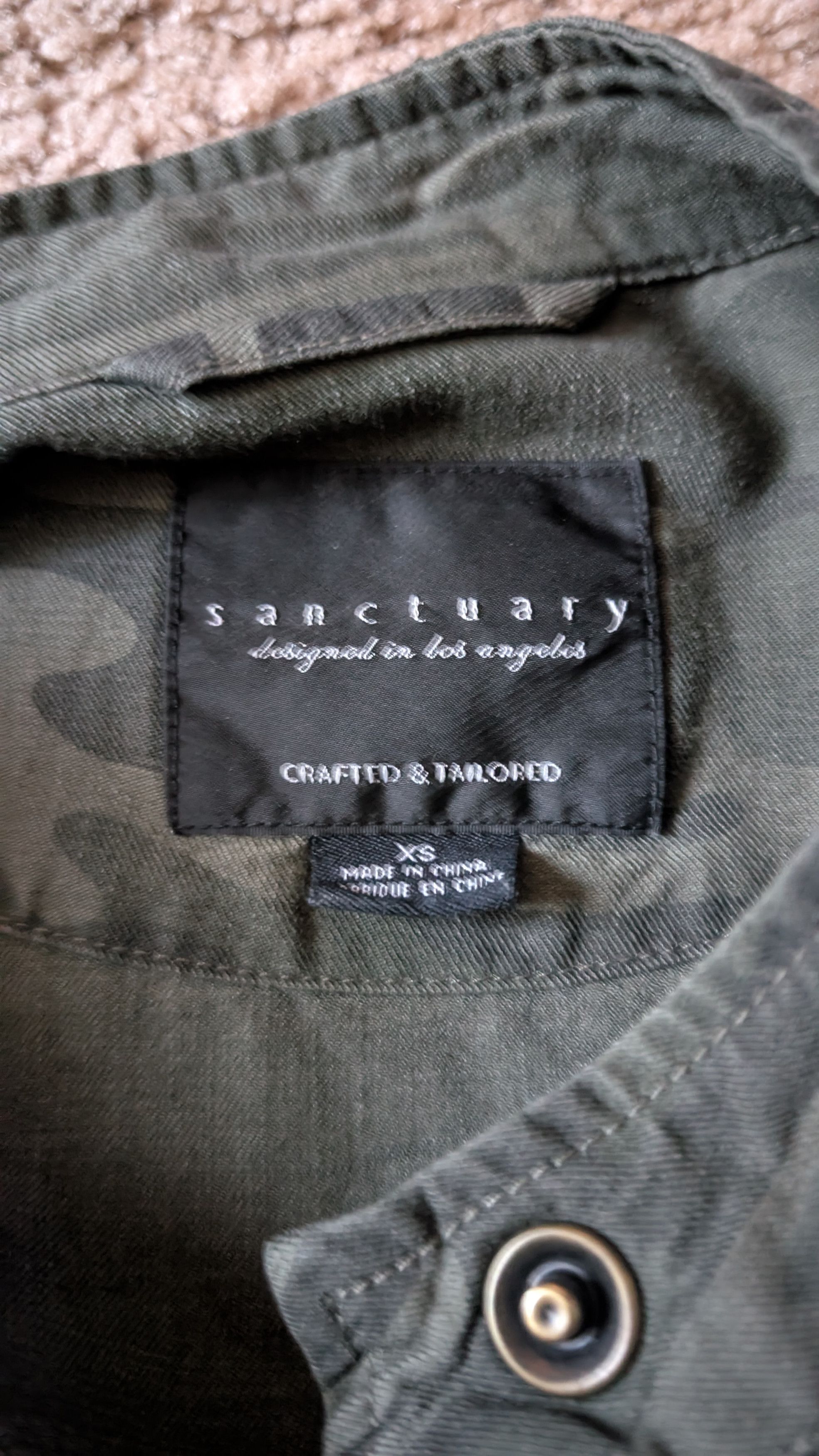 Sanctuary Sanctuary Camo Button/Zip Up Light Jacket Size XS / US 0-2 / IT 36-38 - 4 Thumbnail