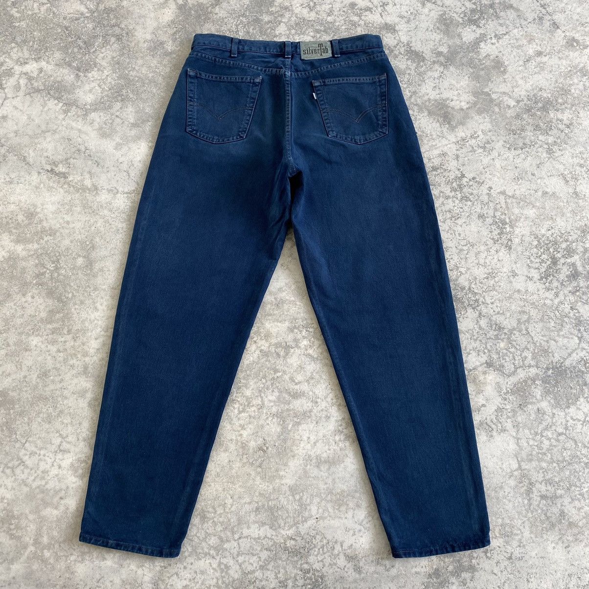 Levi's VTG 1992 Levi’s Silvertab Faded Midnight Blue Baggy Denim Size US 35 - 16 Thumbnail