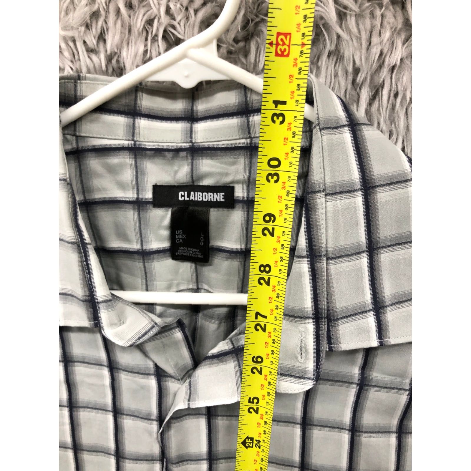 Liz Claiborne Claiborne Shirt Mens L Multicolor Check Long Sleeve Spread Collar Size US L / EU 52-54 / 3 - 5 Thumbnail