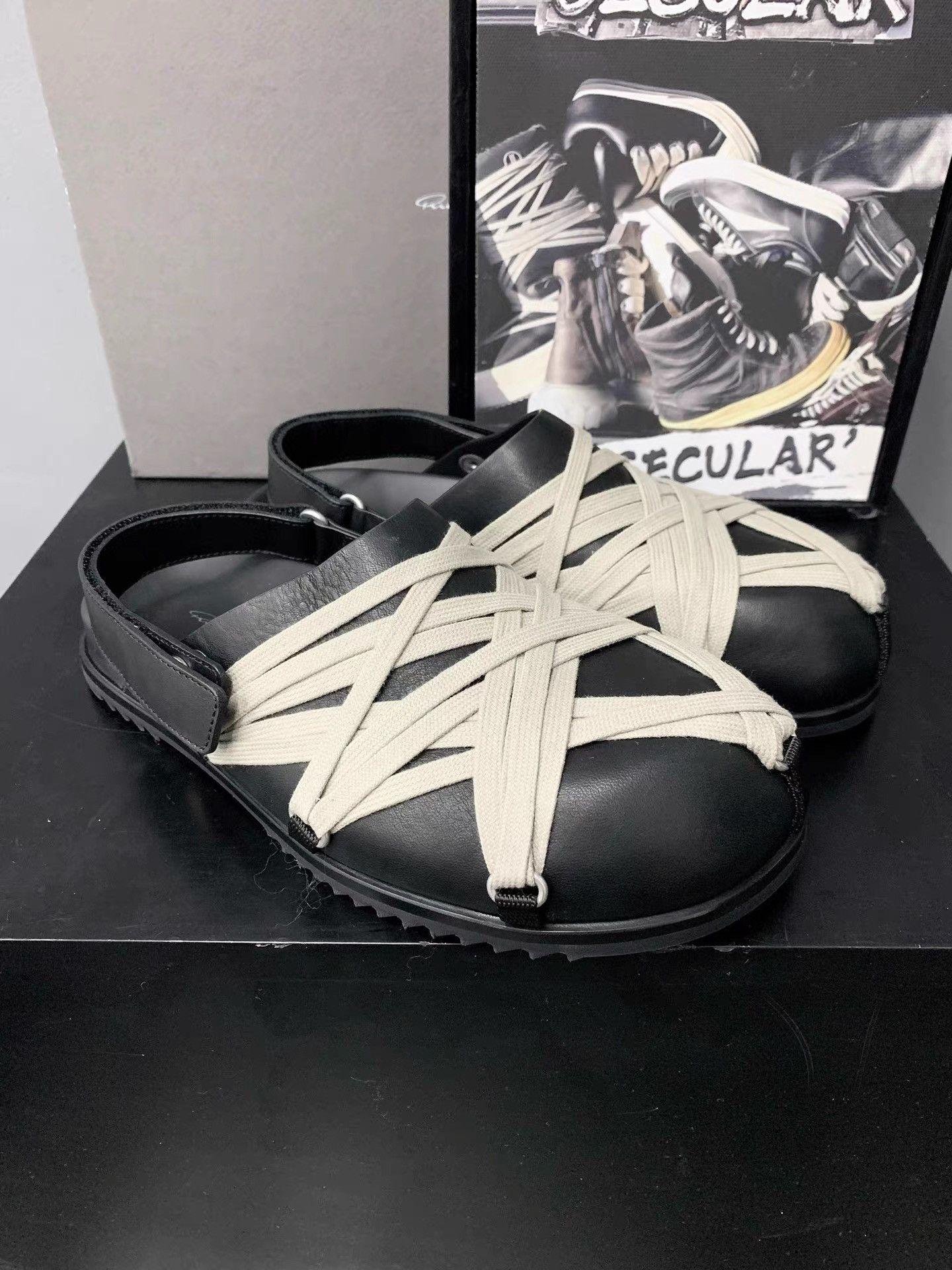 Rick Owens Rick Owens 25SS Mega-Laced Birkenstock Slides K34 Size US 6 / IT 36 - 6 Thumbnail
